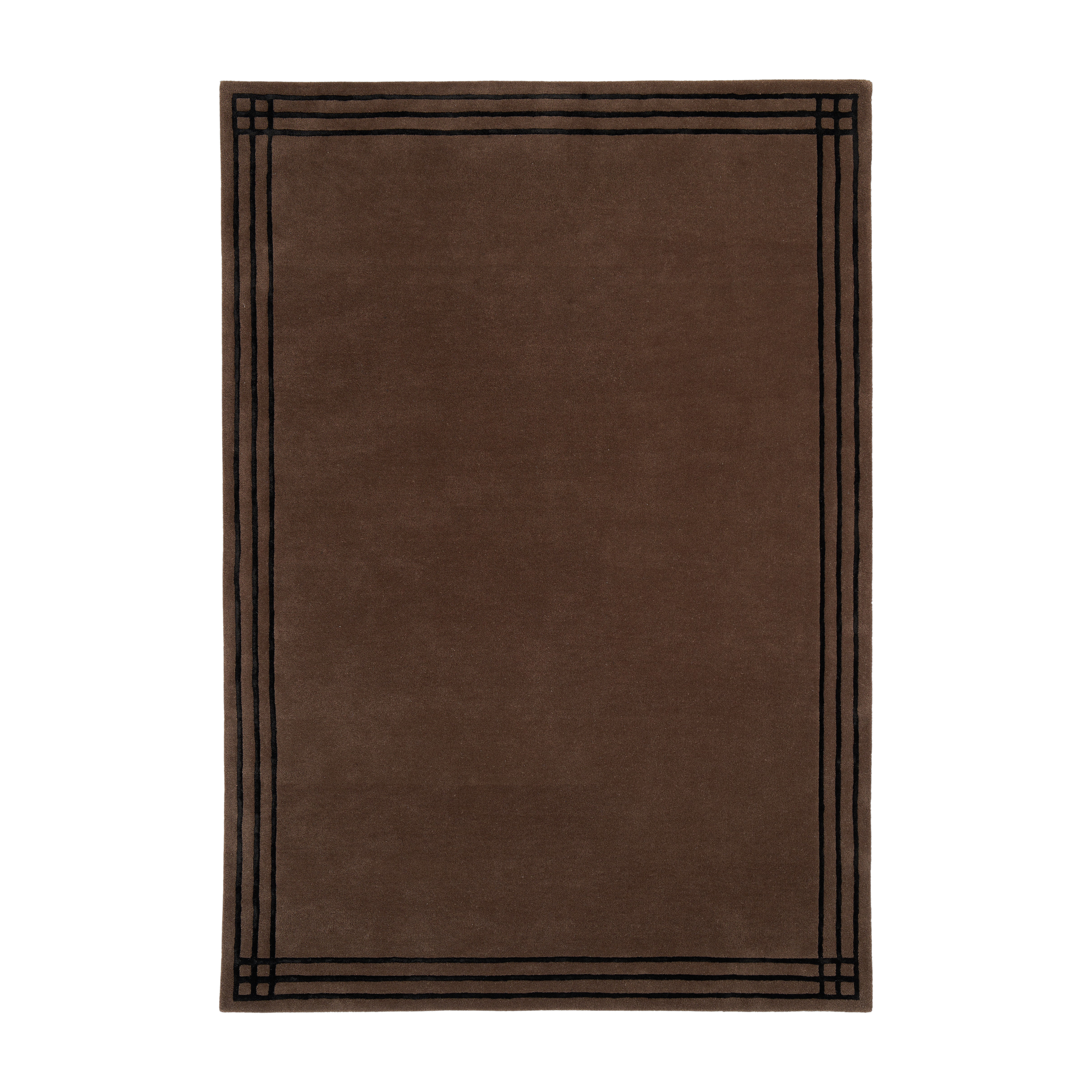LINEA brown rug with black lines