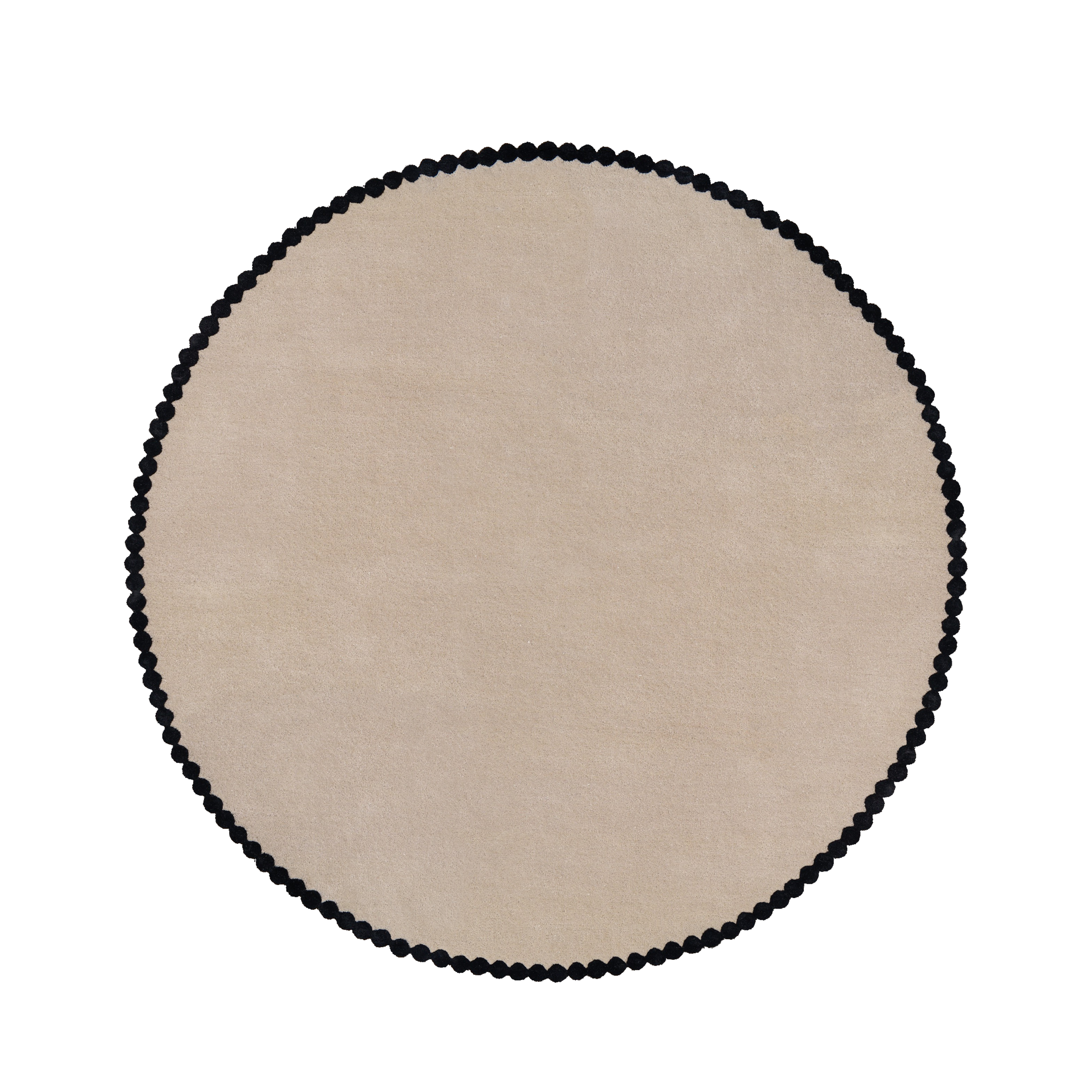 Runder Teppich LAILA beige mit Schwarz