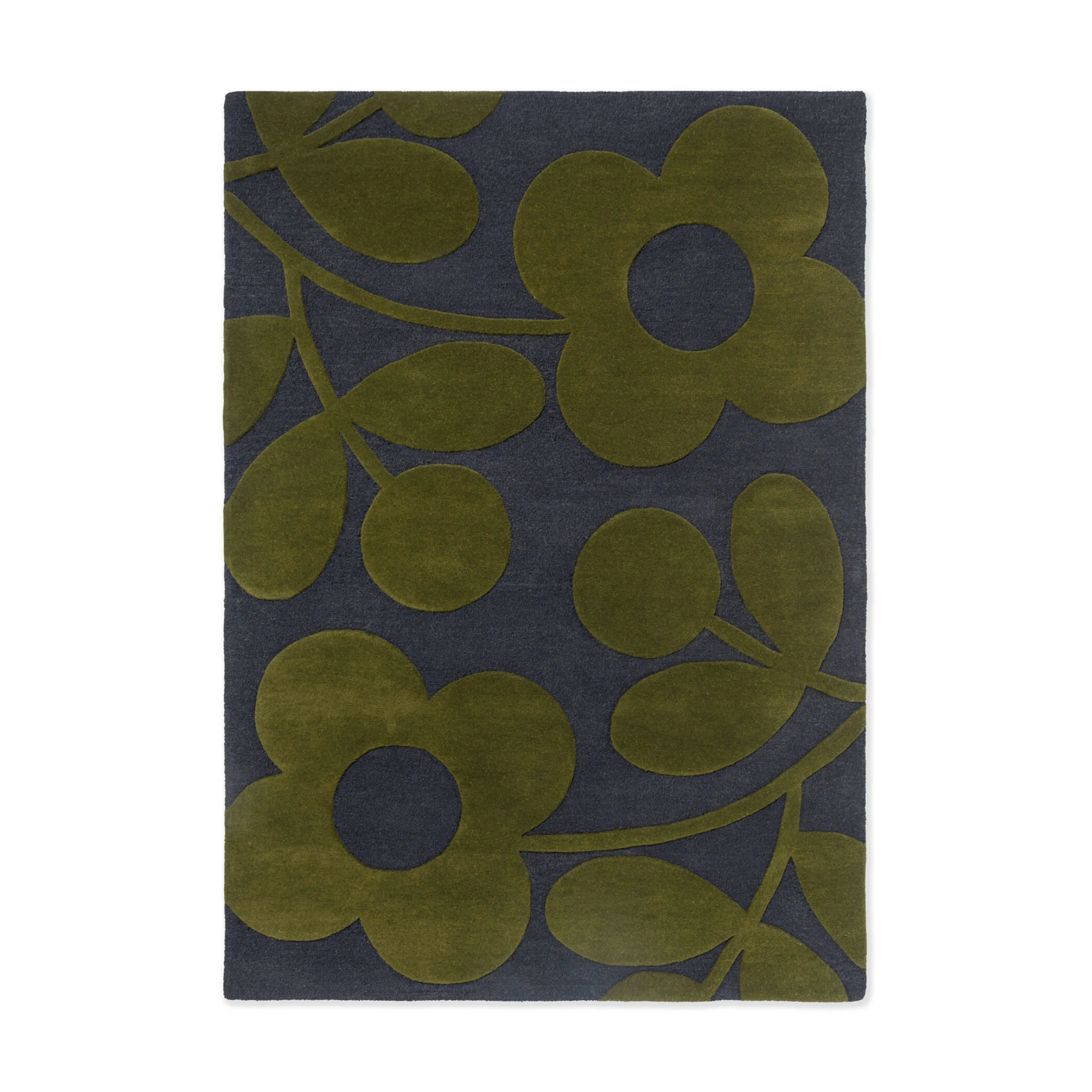 Dywan SPRING STEM granatowy z zielonym – Orla Kiely