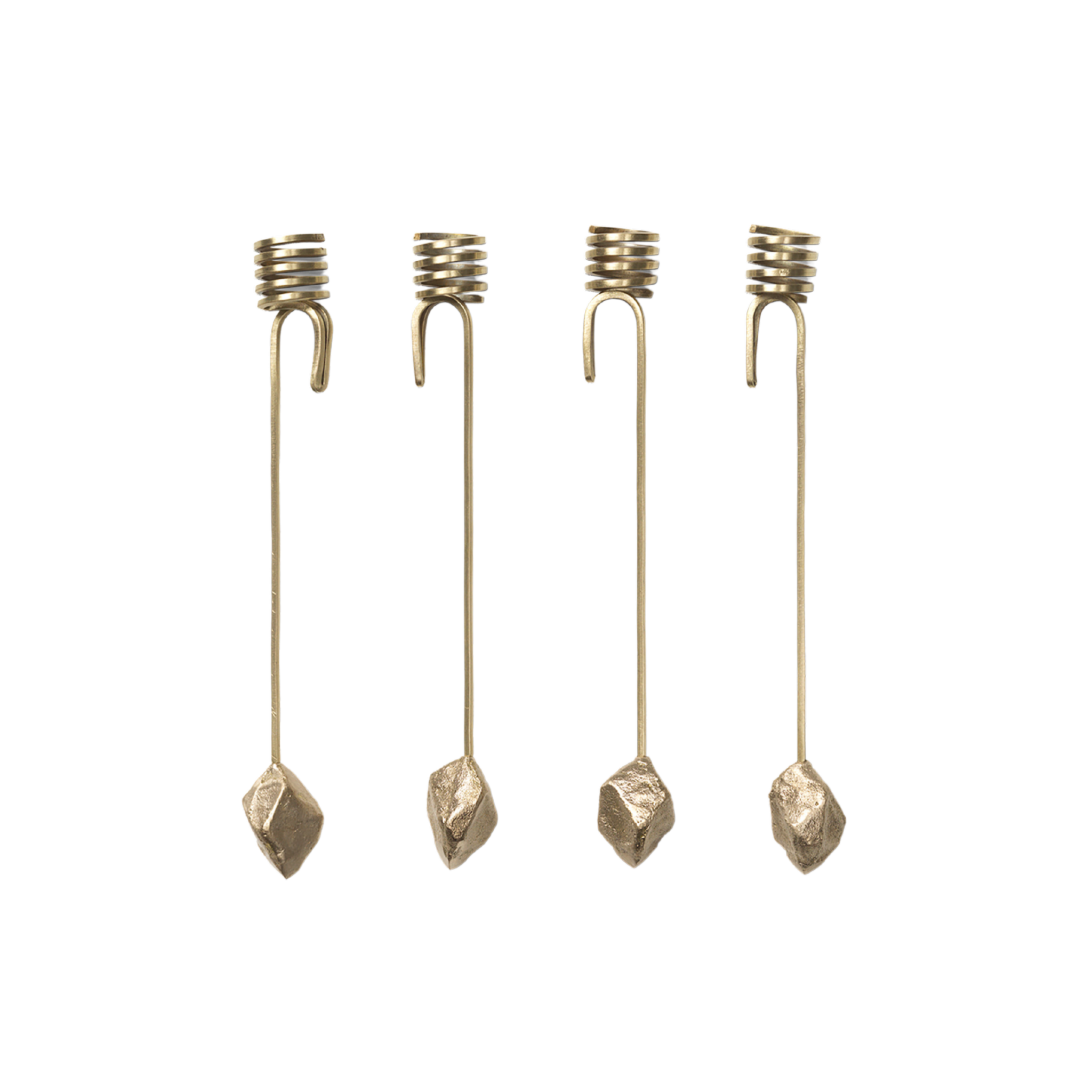 STONE brass Christmas candle holder set