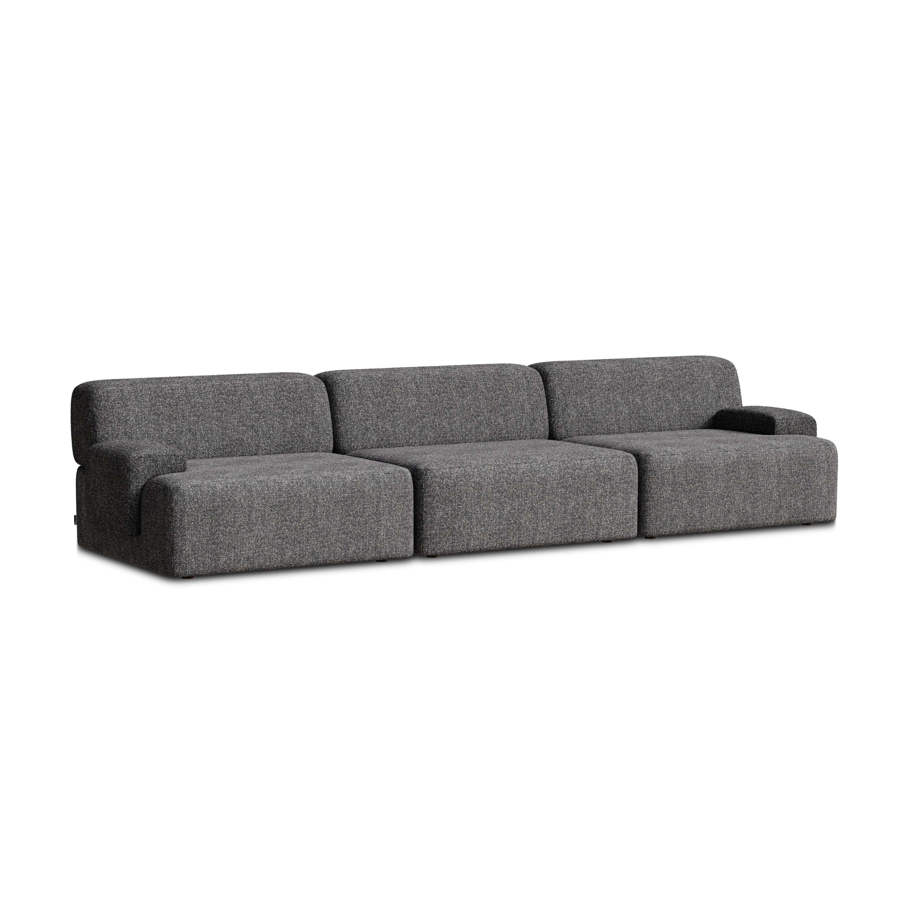 Modularsofa für 3 Personen UMI steinernes Schwarz