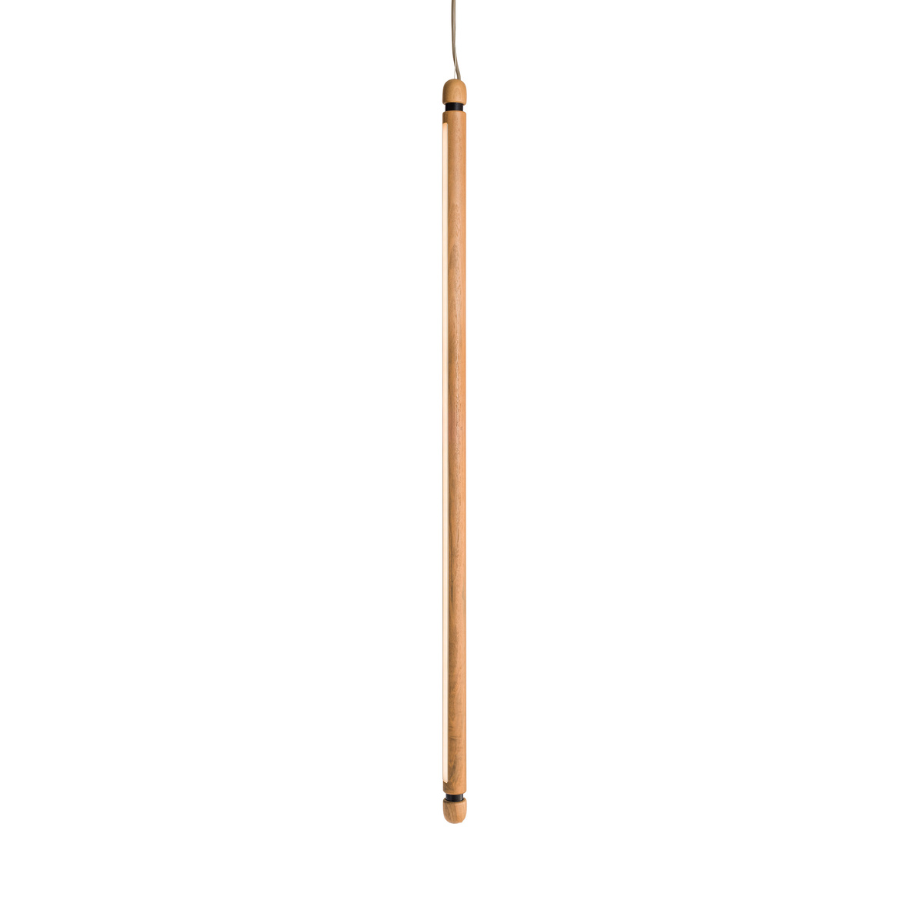 LINEA V Pendant Lamp in Oak Wood with Graphite Finish