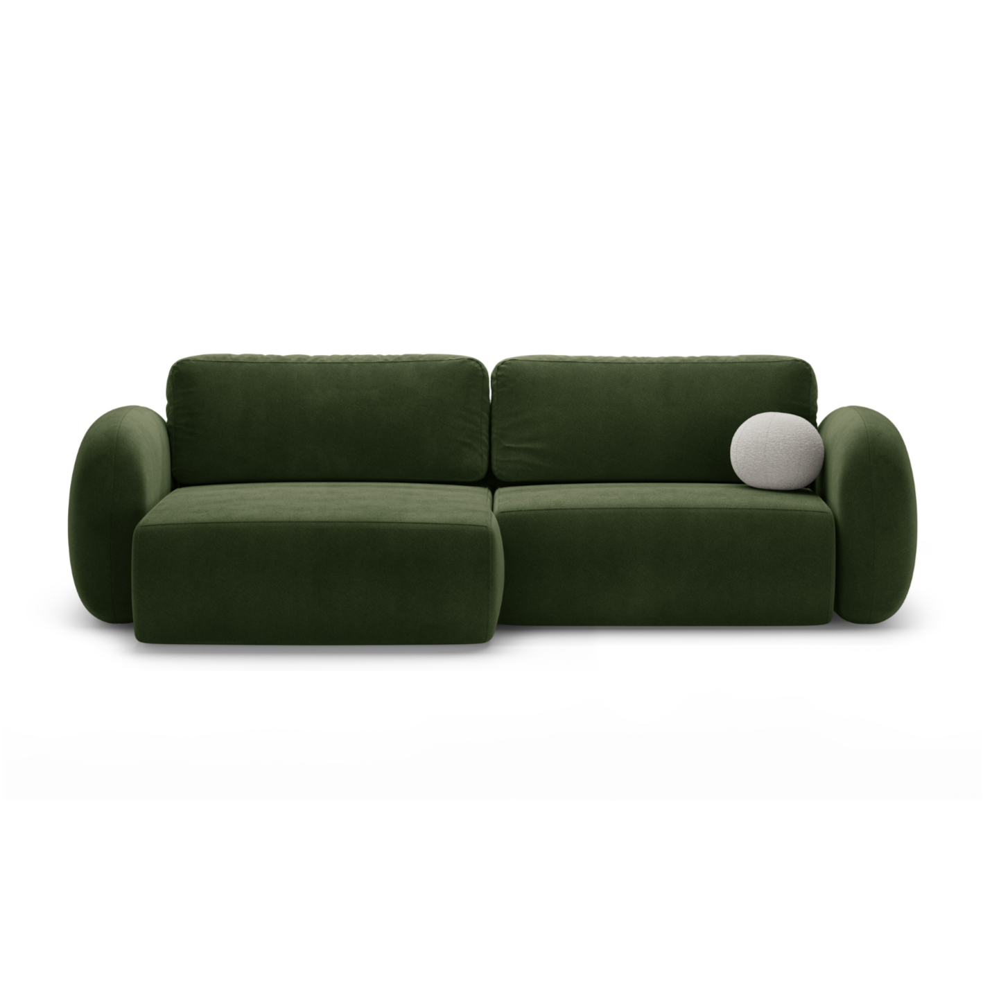 Universeller Samt-Ecksofa mit Schlaf-Funktion für 4 Personen TONALE in militärischem Grün