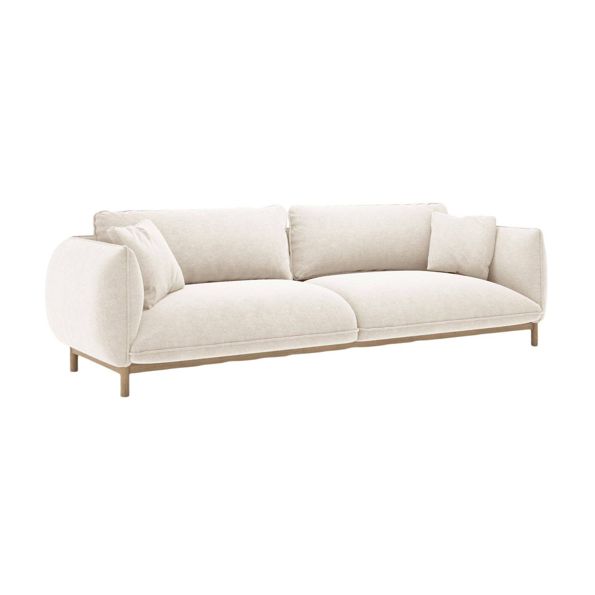 Sofa für 4 Personen ADA Elfenbein Chenille