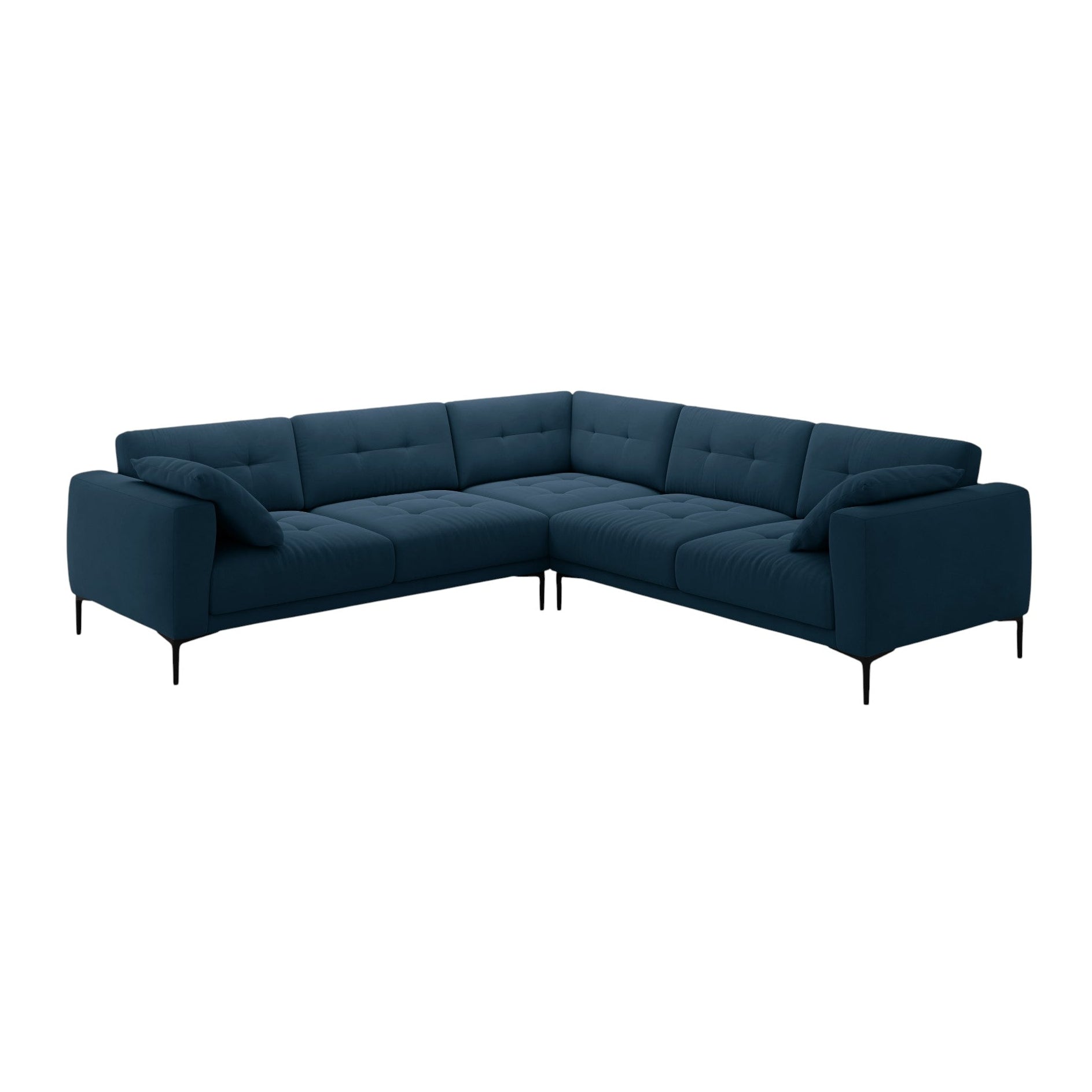 Symmetrical velvet corner sofa BEMY royal blue