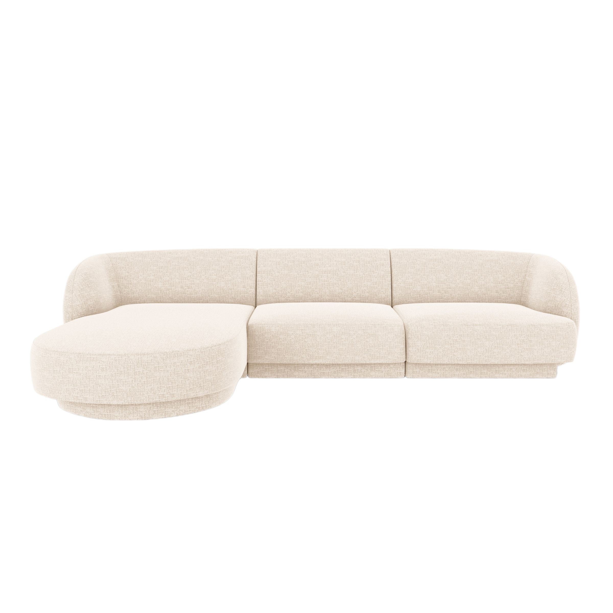 4-sitziger linker Ecksofa MILEY hellbeige samtig