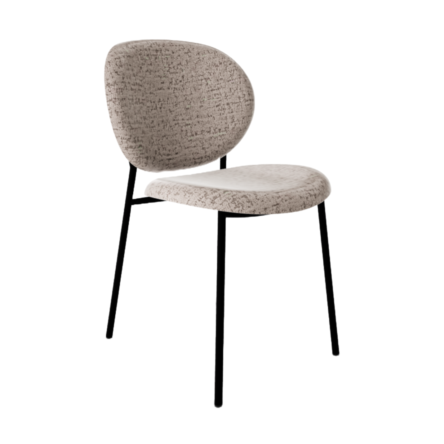 Stuhl INÈS beige mit schwarzem Gestell