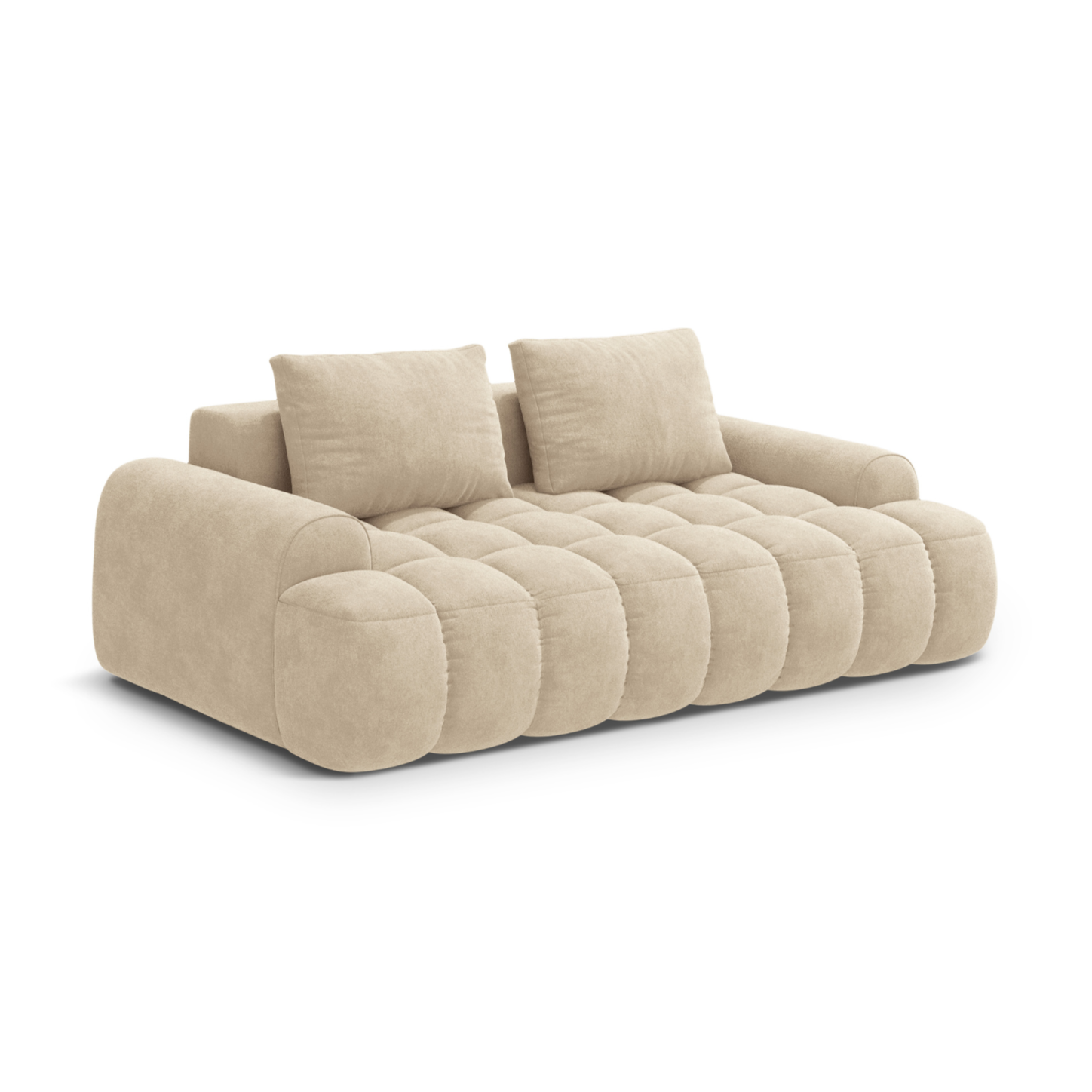 LINZ light beige velvet 3-seater sofa