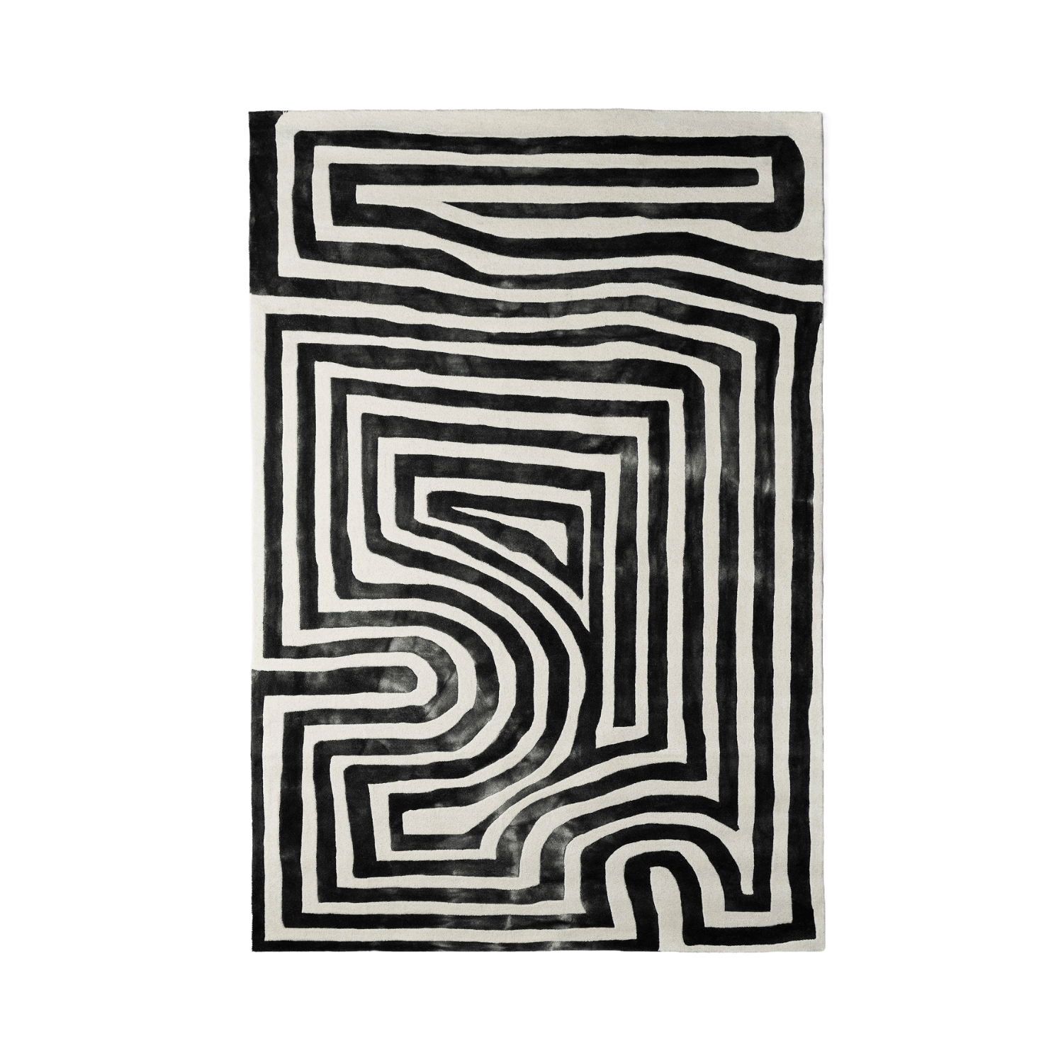 Teppich PSYCHEDELIC LABIRYNTH schwarz-weiß