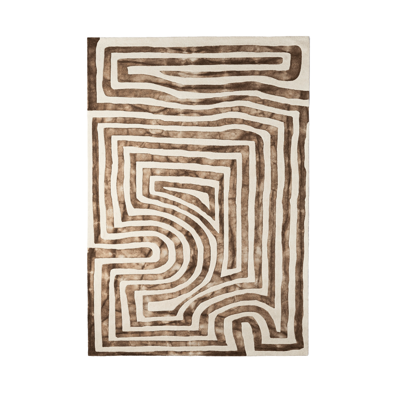 Psychedelic Labyrinth Rug Beige