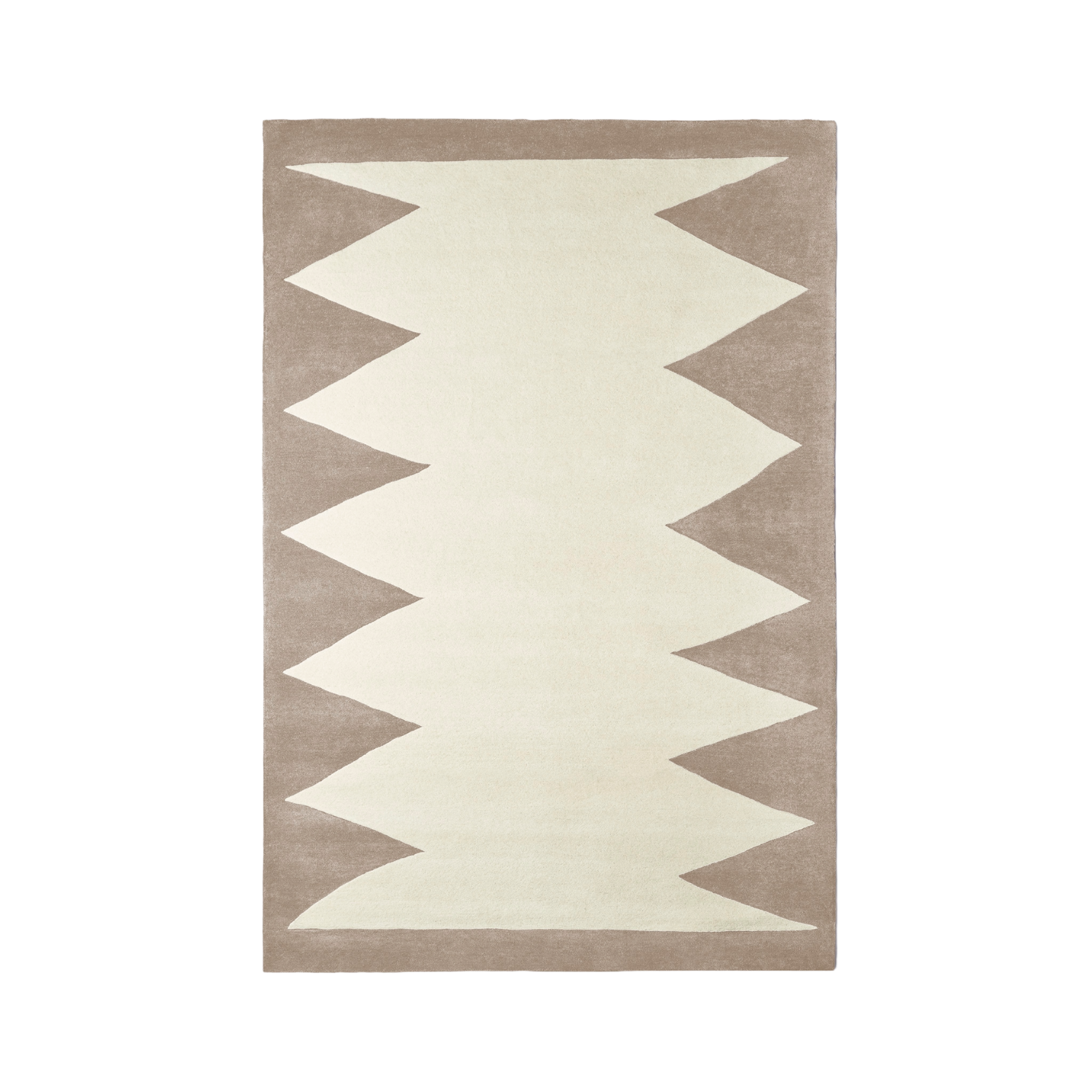 ZIG ZAG Teppich in Beige mit Creme