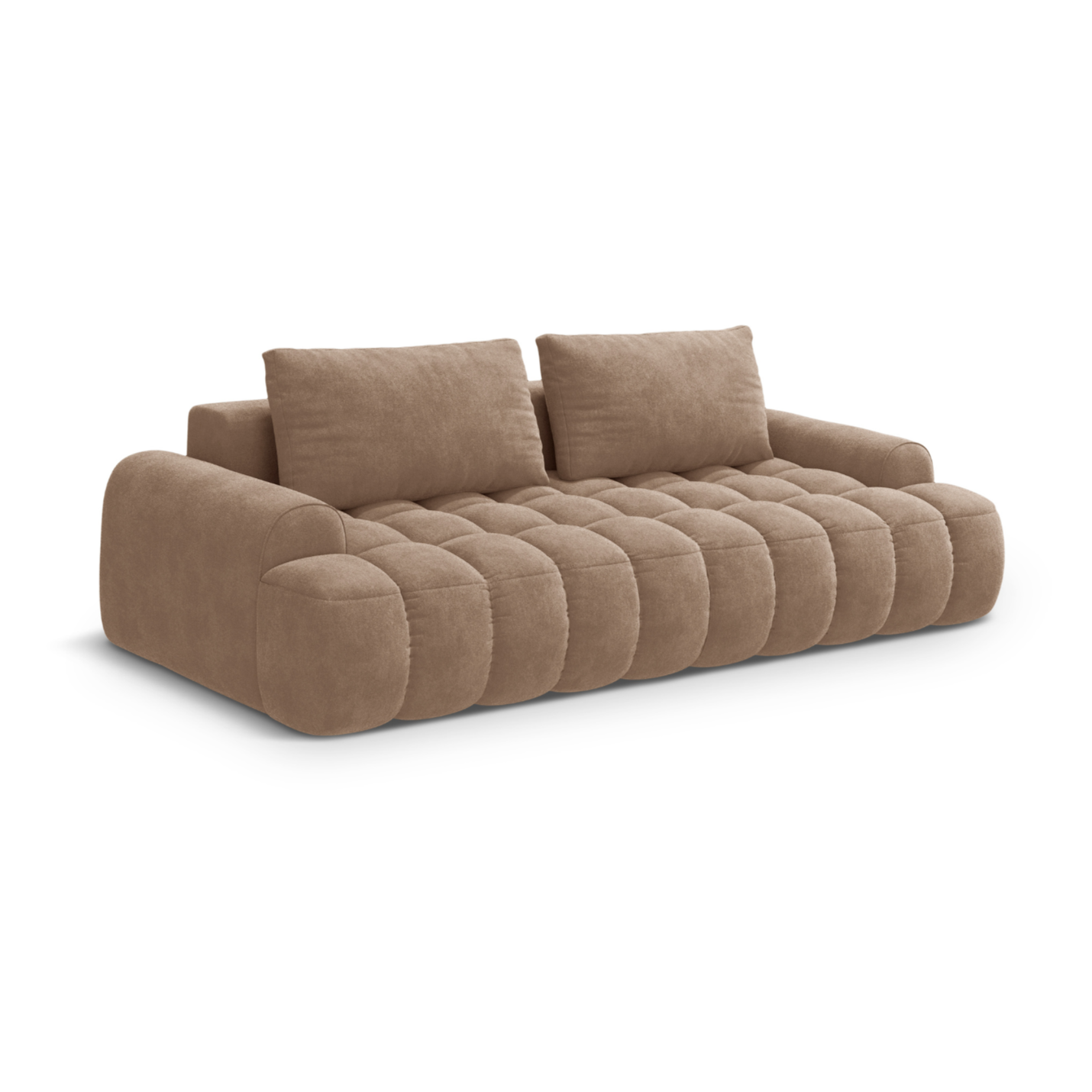 Velvet sofa with sleeping function for 4 people LINZ dark beige