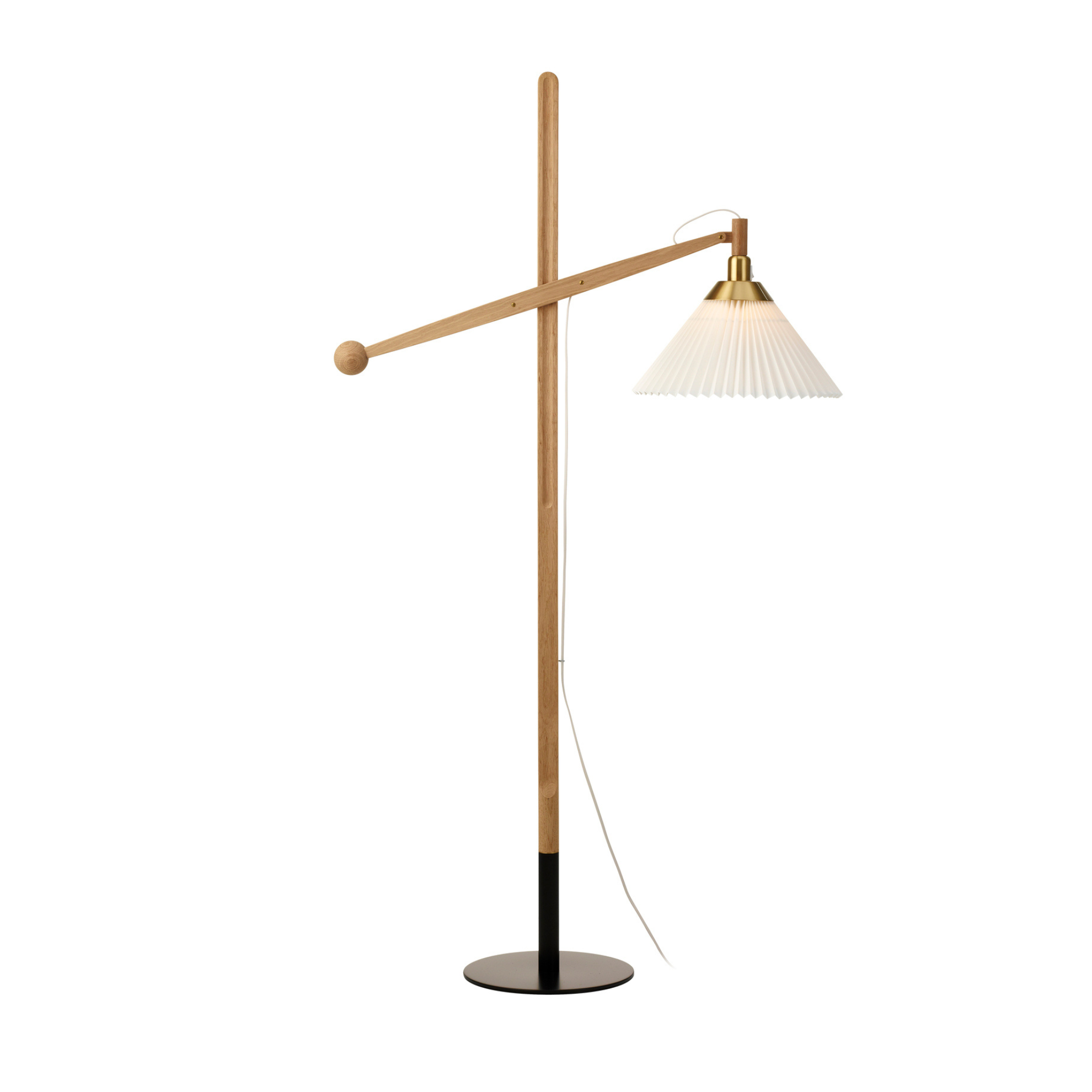 Floor lamp MODEL 325 white with light oak base