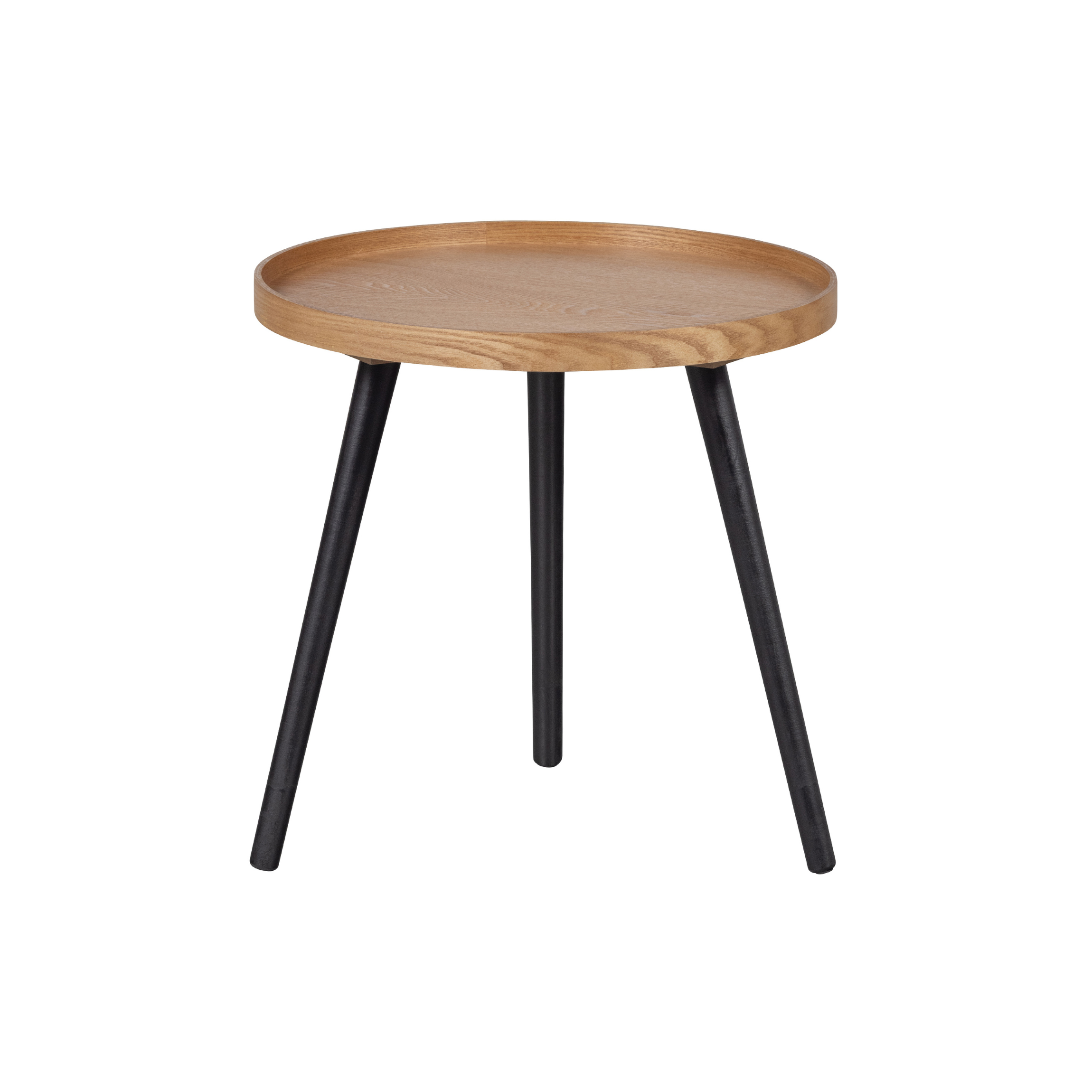 Stolik boczny MESA drewniany z czarną podstawą Woood M Eye on Design