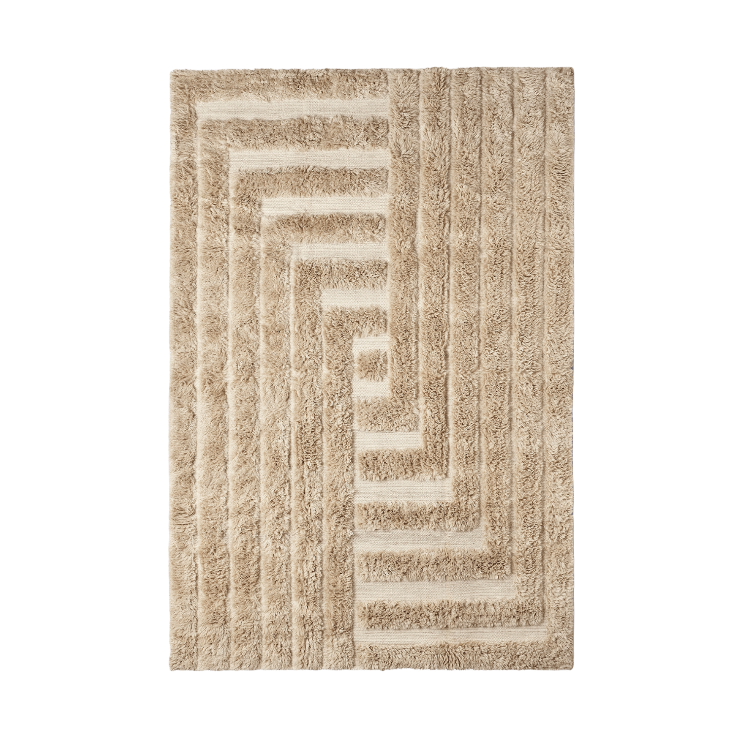 Shaggy Labyrinth Beige Rug