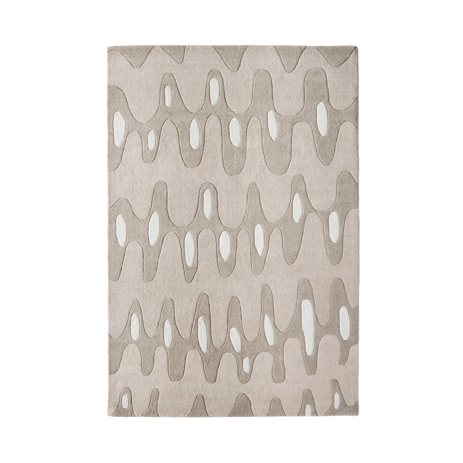 Wellenförmiger Teppich in Beige