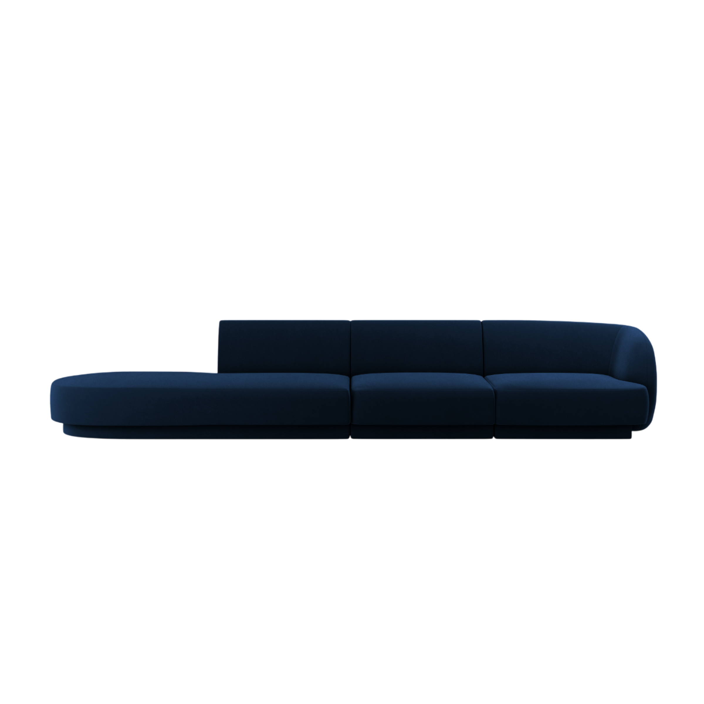 Sofa aus Samt, linksseitig, 4-sitzig, offen, MILEY, königliches Grau