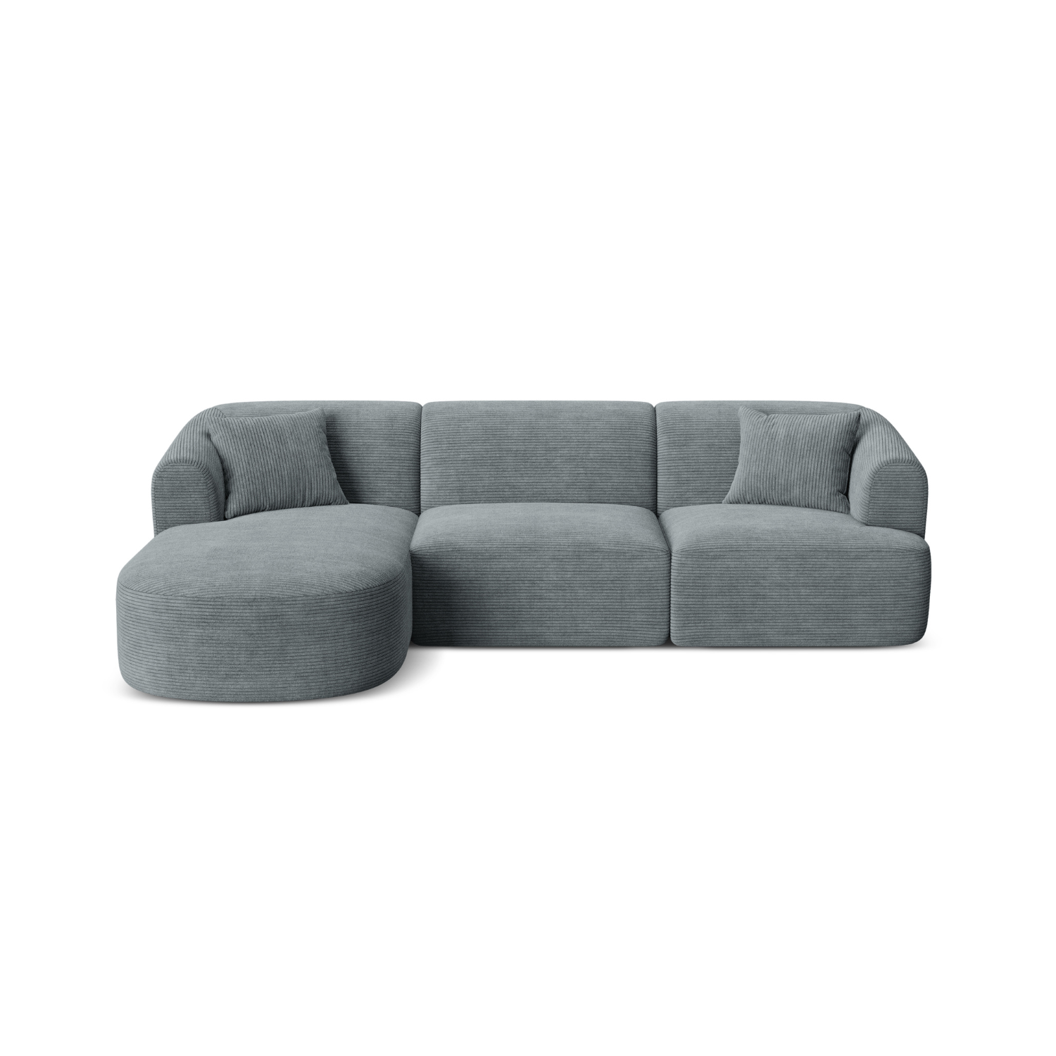 Linksseitiges 4-Sitzer-Sofa CAMPI grauer Cordstoff