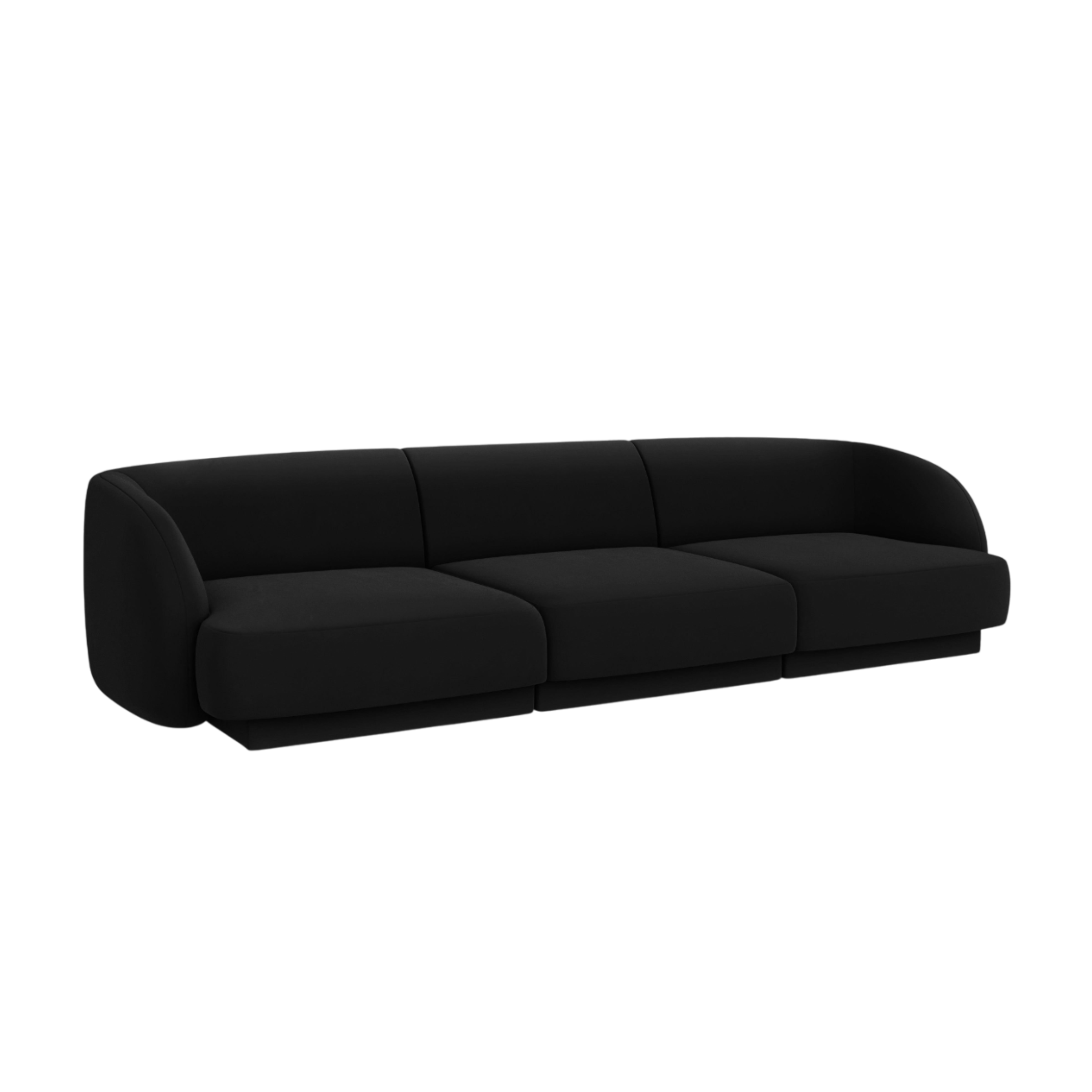 Velvet 3-Seater Sofa MILEY Black