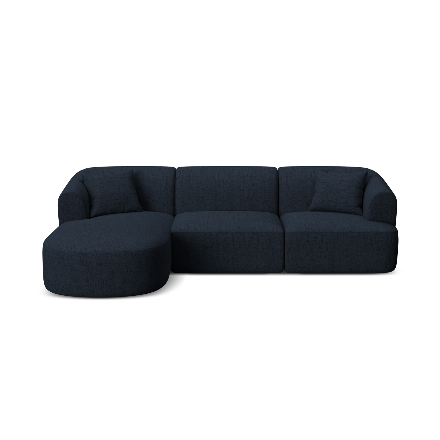Linksseitige 4-Sitzer-Couch CAMPI in blauer Chenille