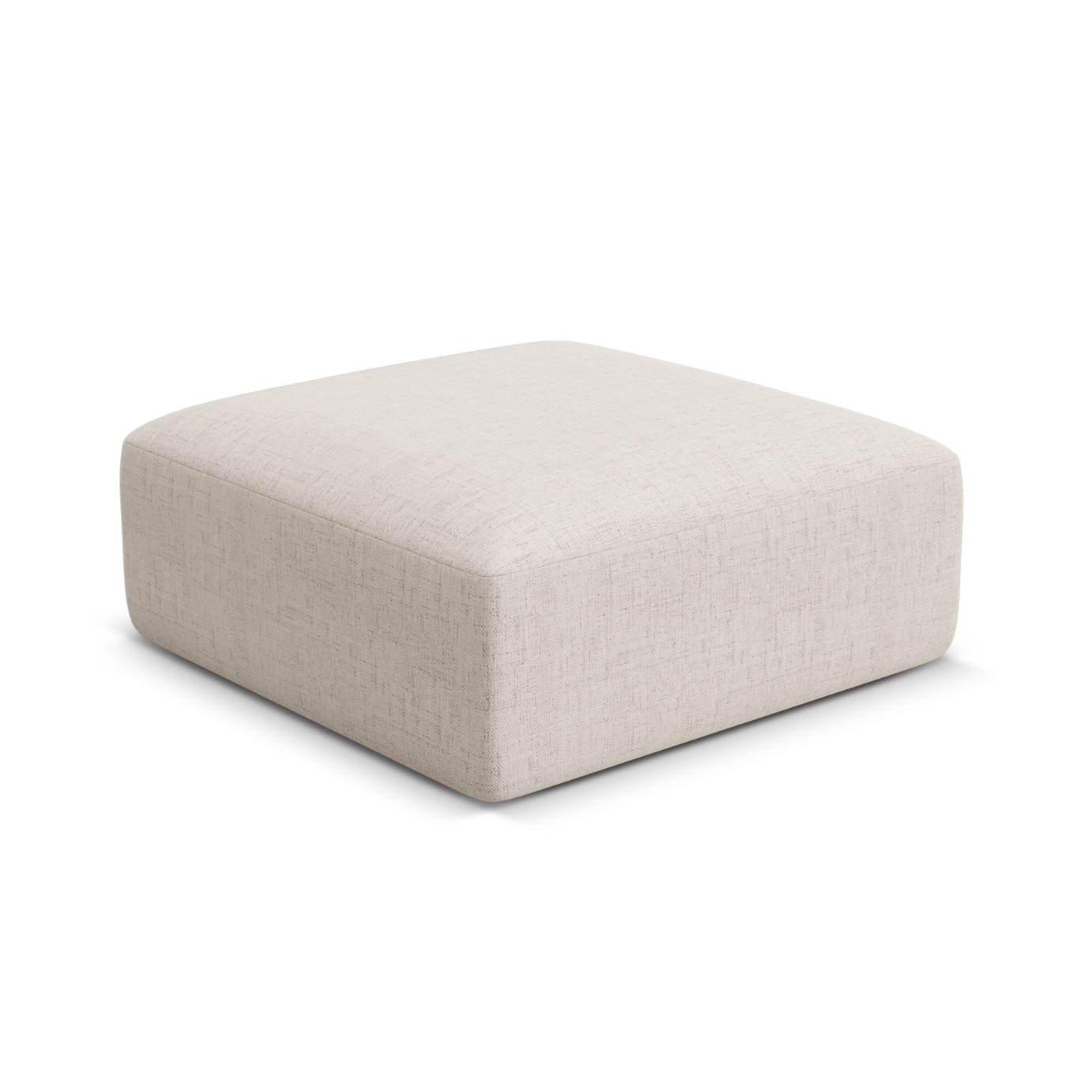 Puf CAMPI cremefarbener Chenille