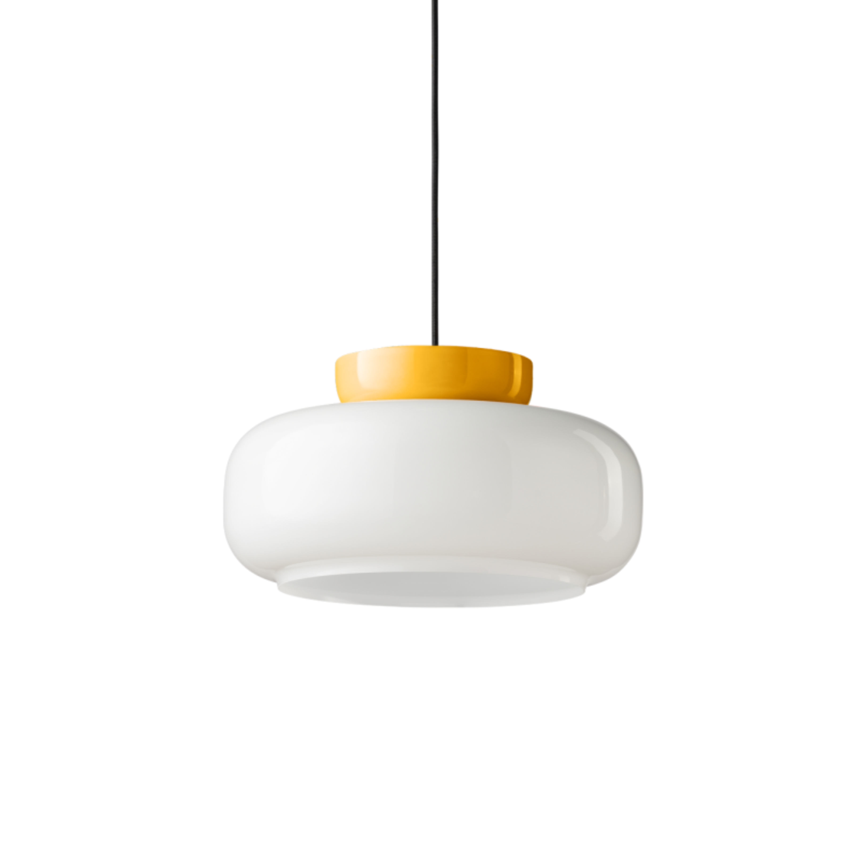 MARACANÀ milk ceramic pendant lamp with yellow