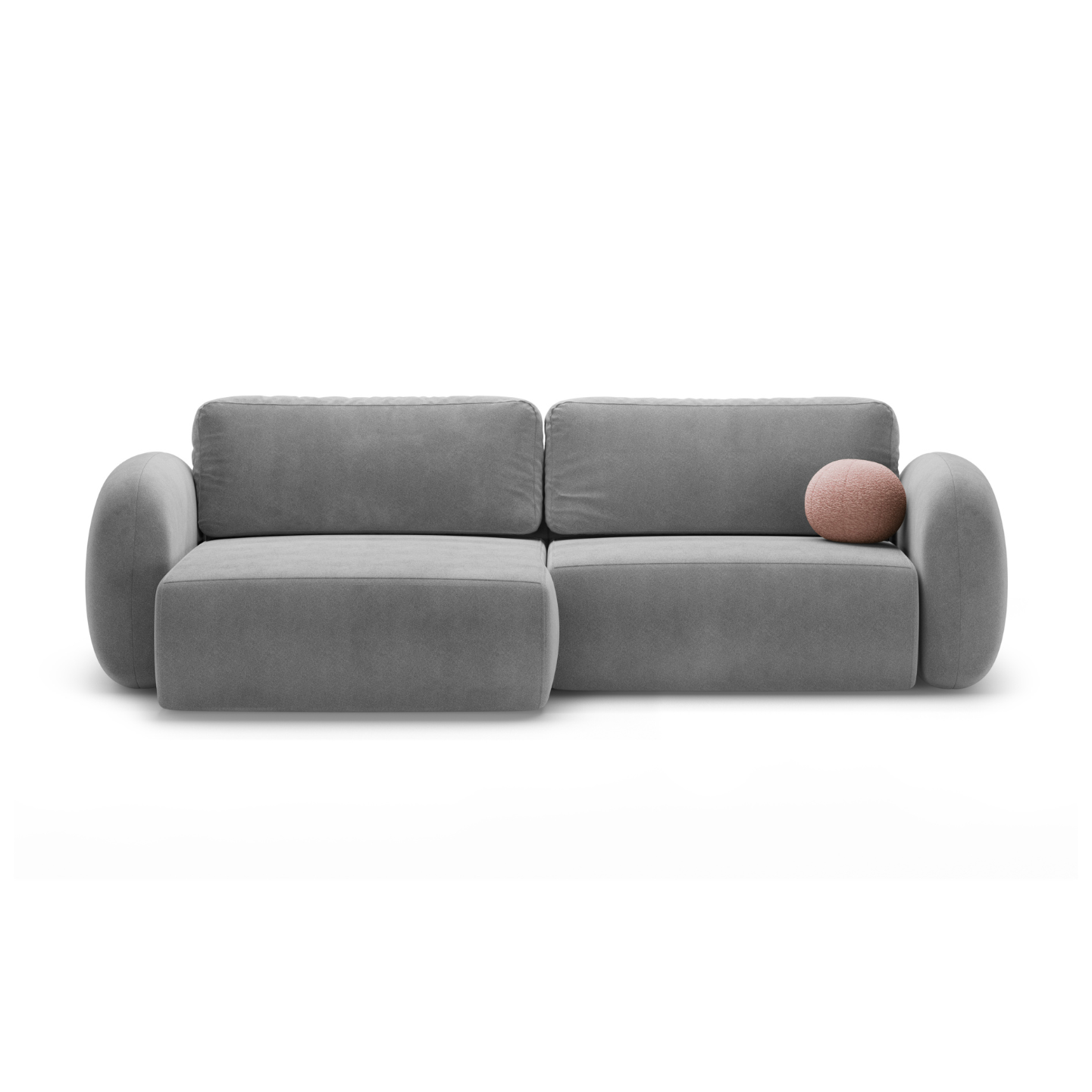 Universeller Samt-Ecksofa mit Schlaf-Funktion für 4 Personen TONALE dunkelgrau