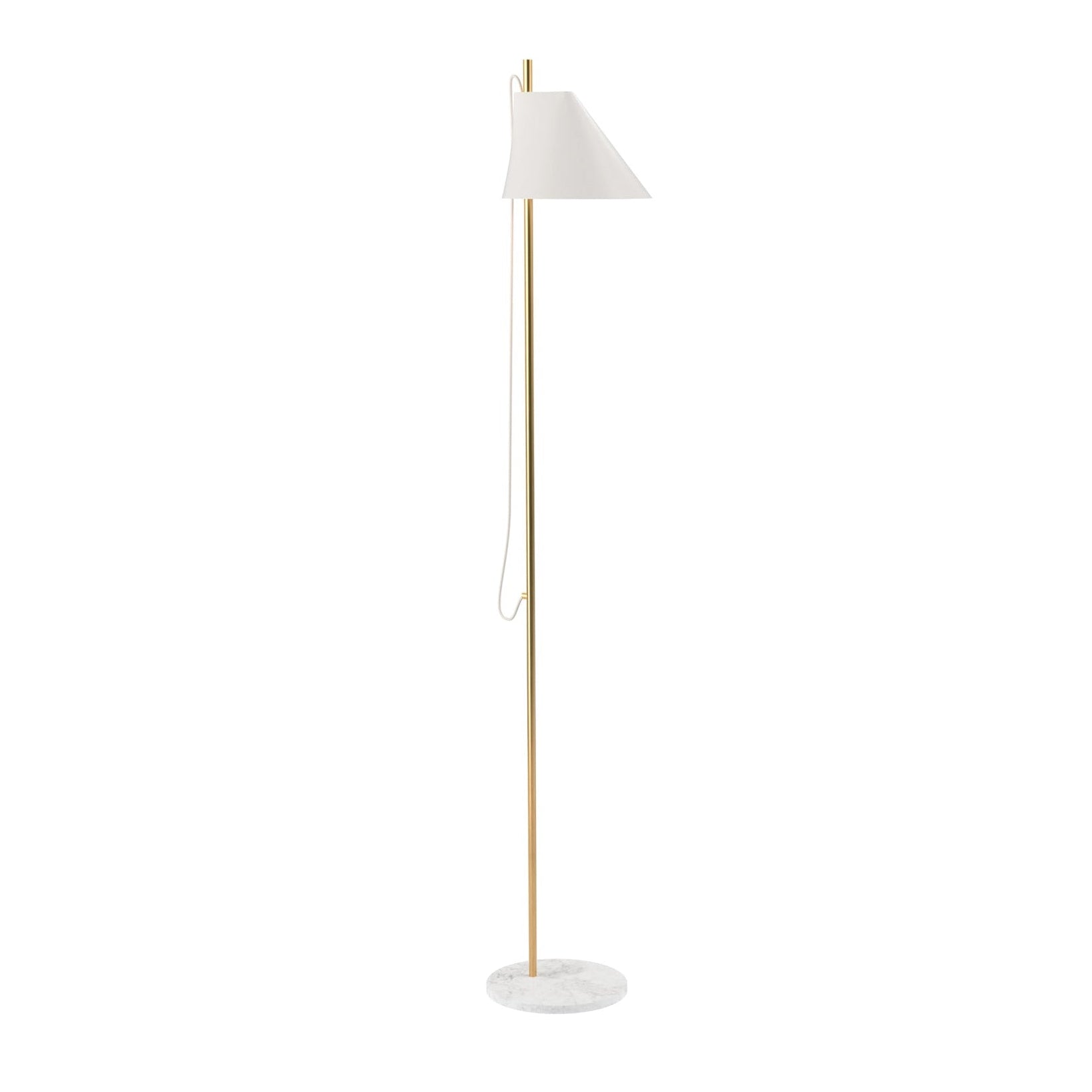 Lampa podłogowa YUH biały z mosiężną podstawą