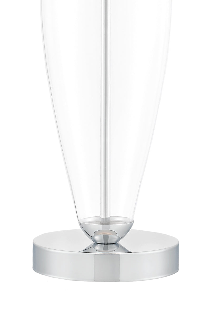 REA table lamp white with transparent base and silver finish