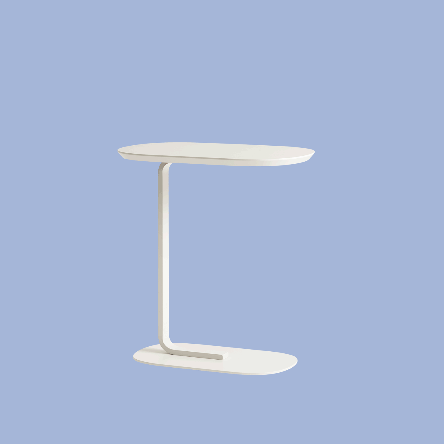 RELATE side table in oak wood with a broken white base