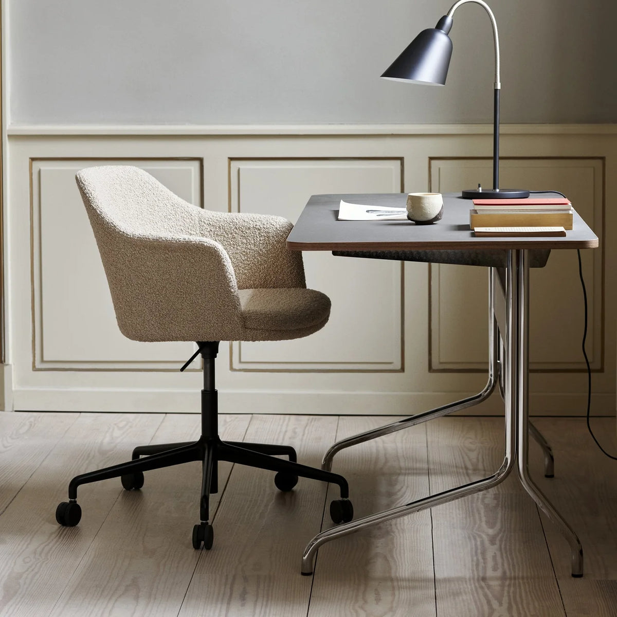 RELY HW56 Upholstered Office Chair with Black Base