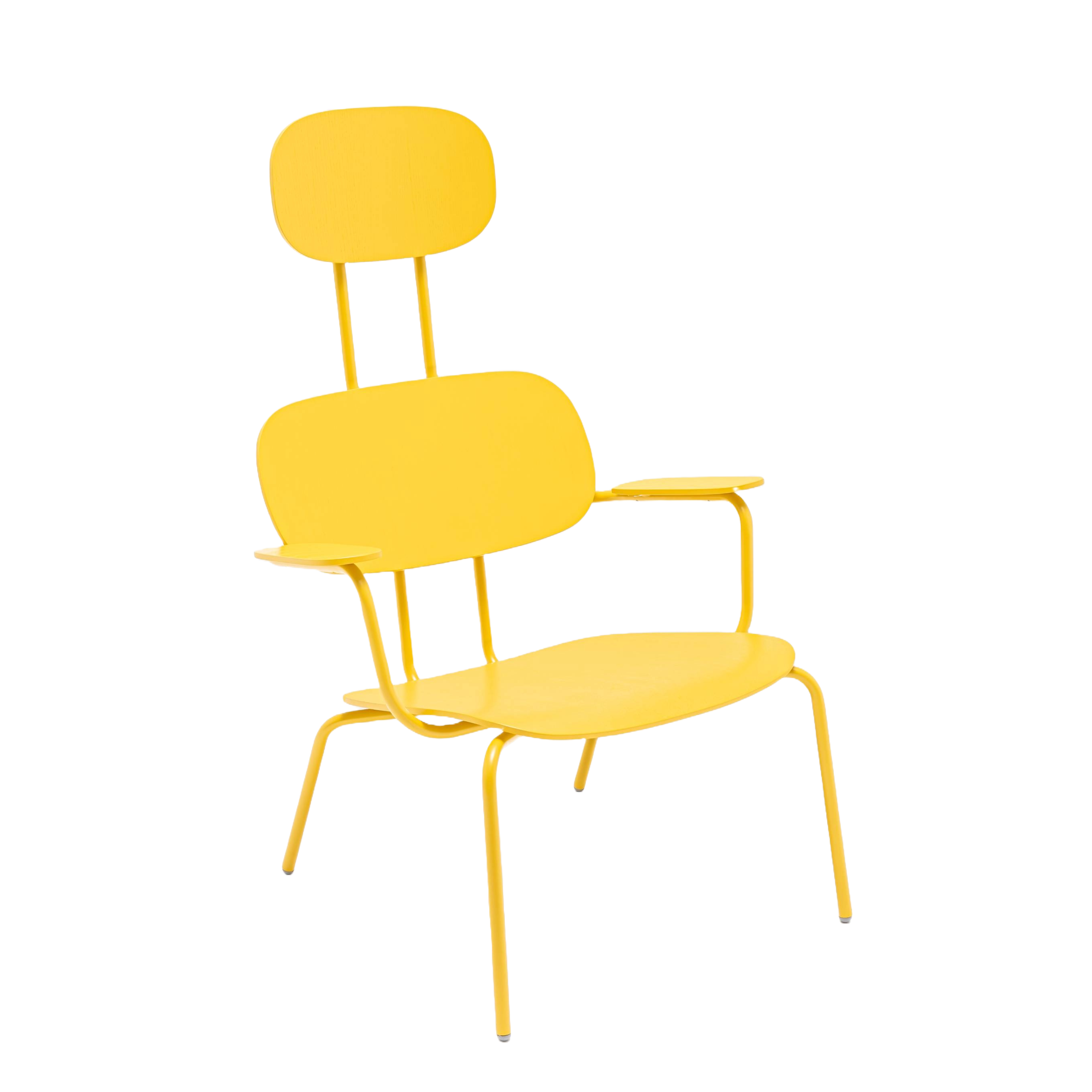 Fotel z zagłówkiem NEW SCHOOL LOUNGE czerwona podstawa – .mdd