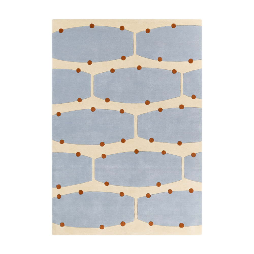 Beige RIO Rug with Blue Accents