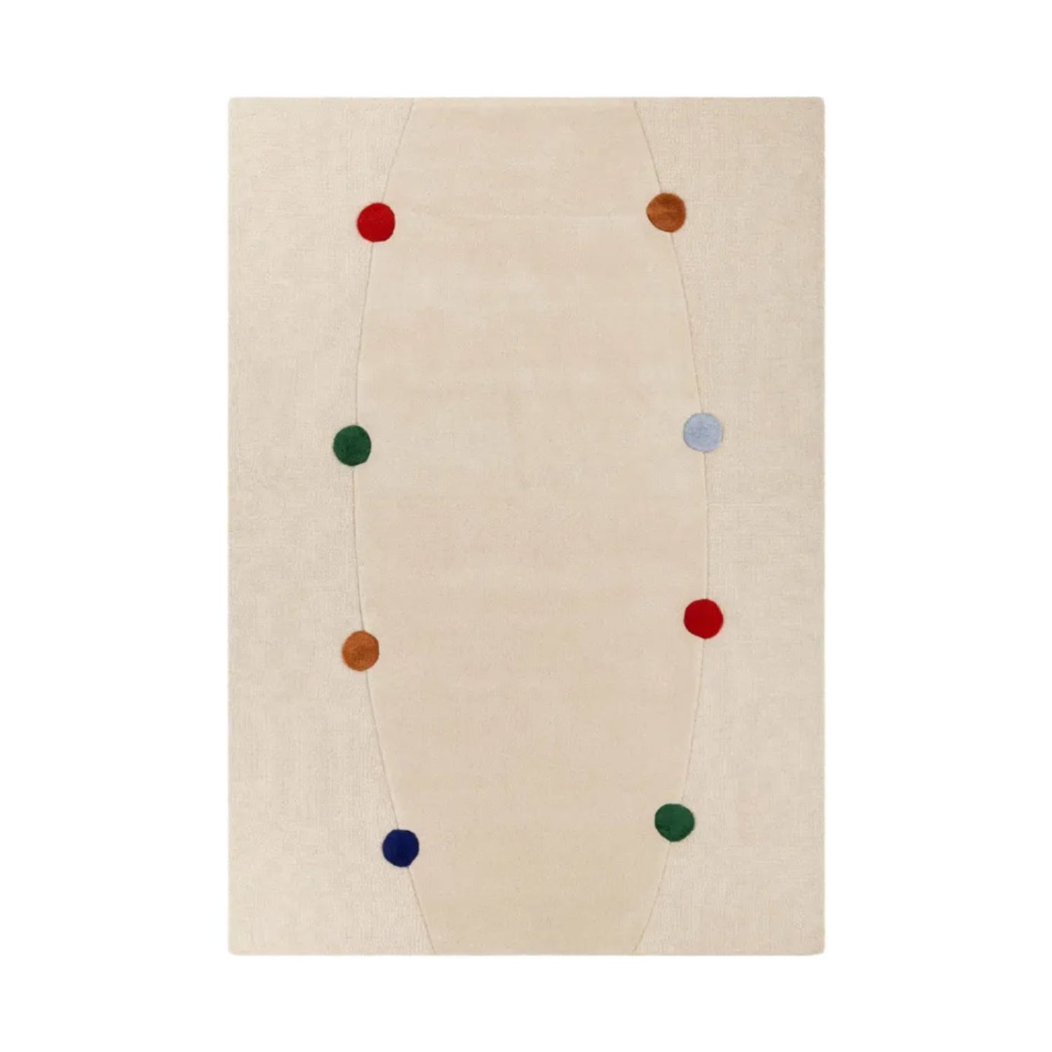 Beige ROME rug with red and green accents