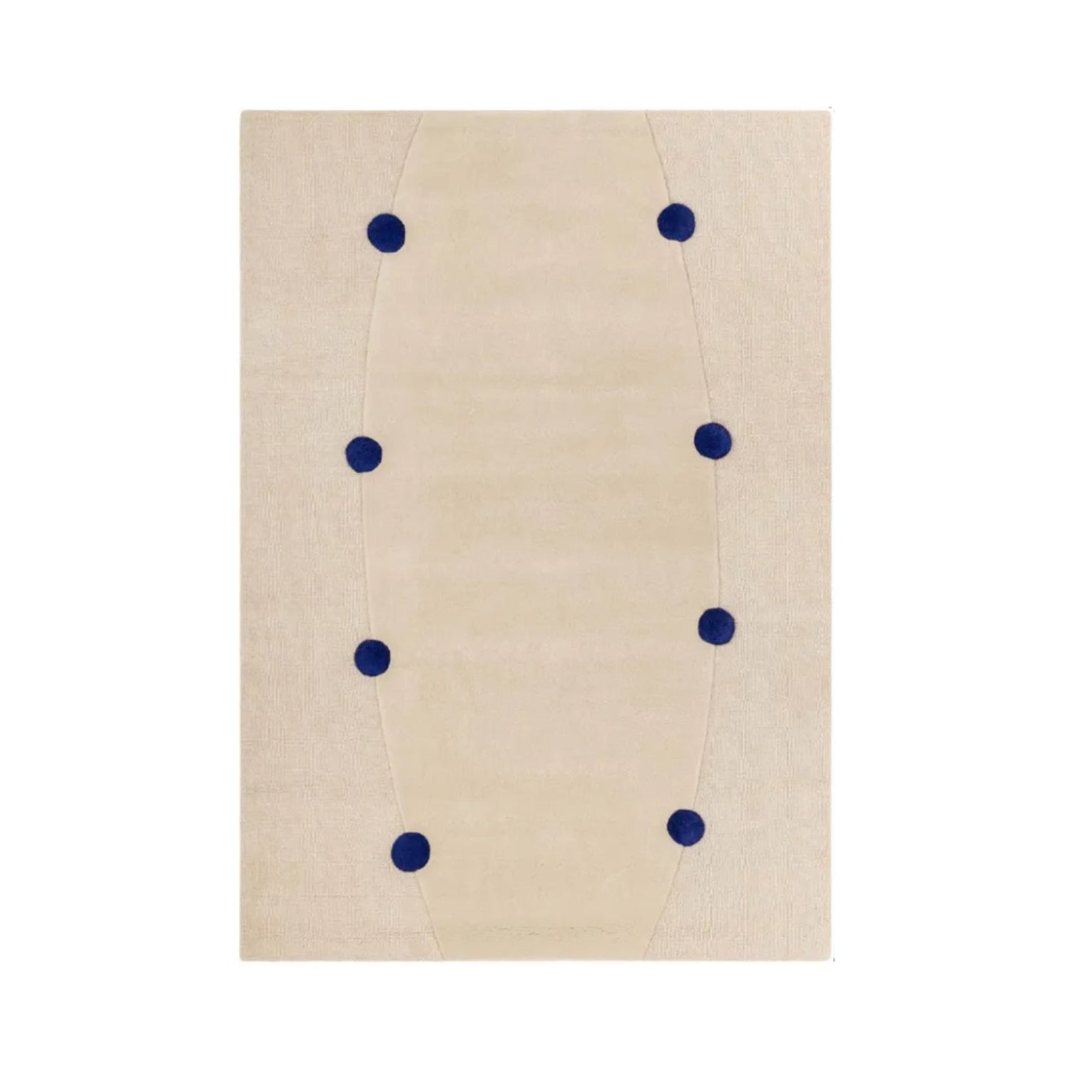 Beige ROME Rug with Cobalt Blue