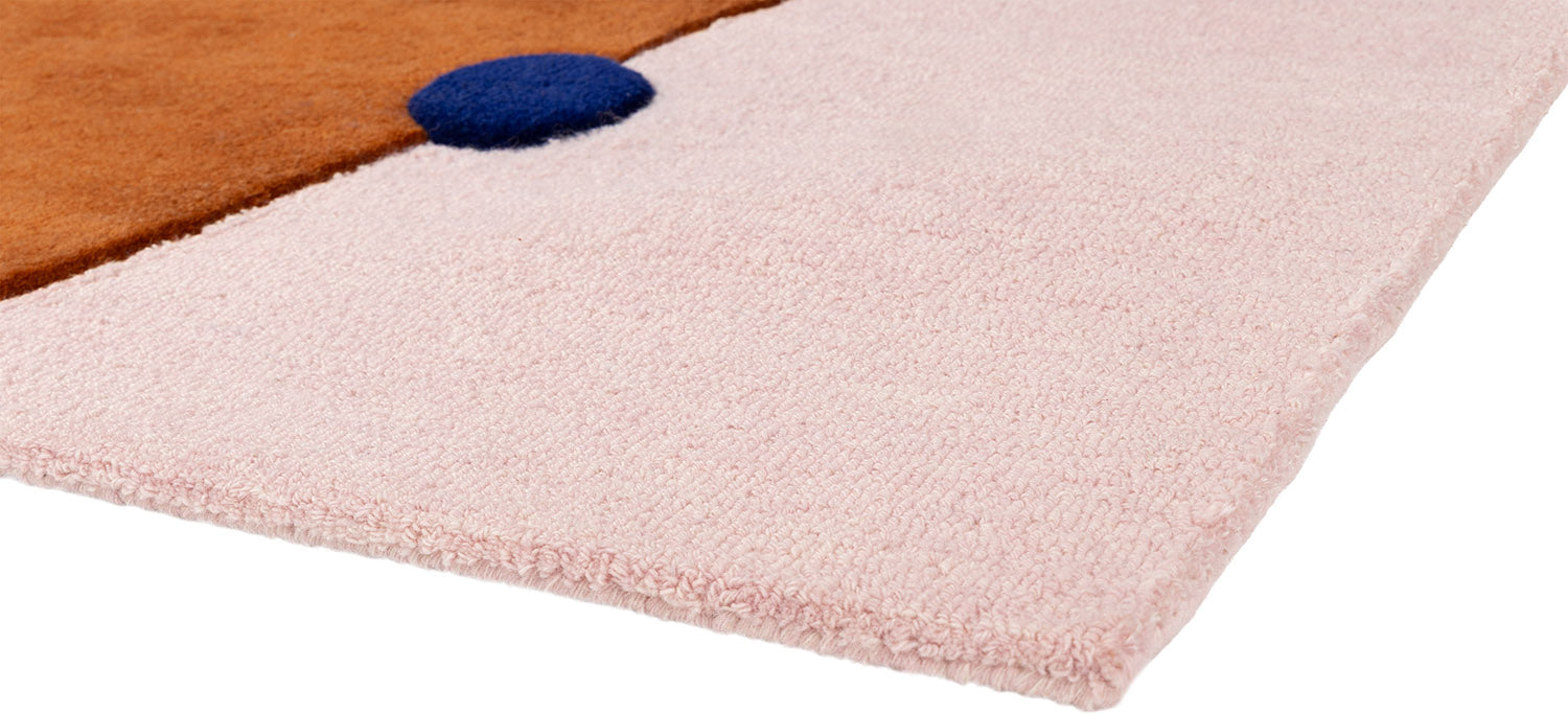 ROME Brick Red Rug with Pink and Cobalt