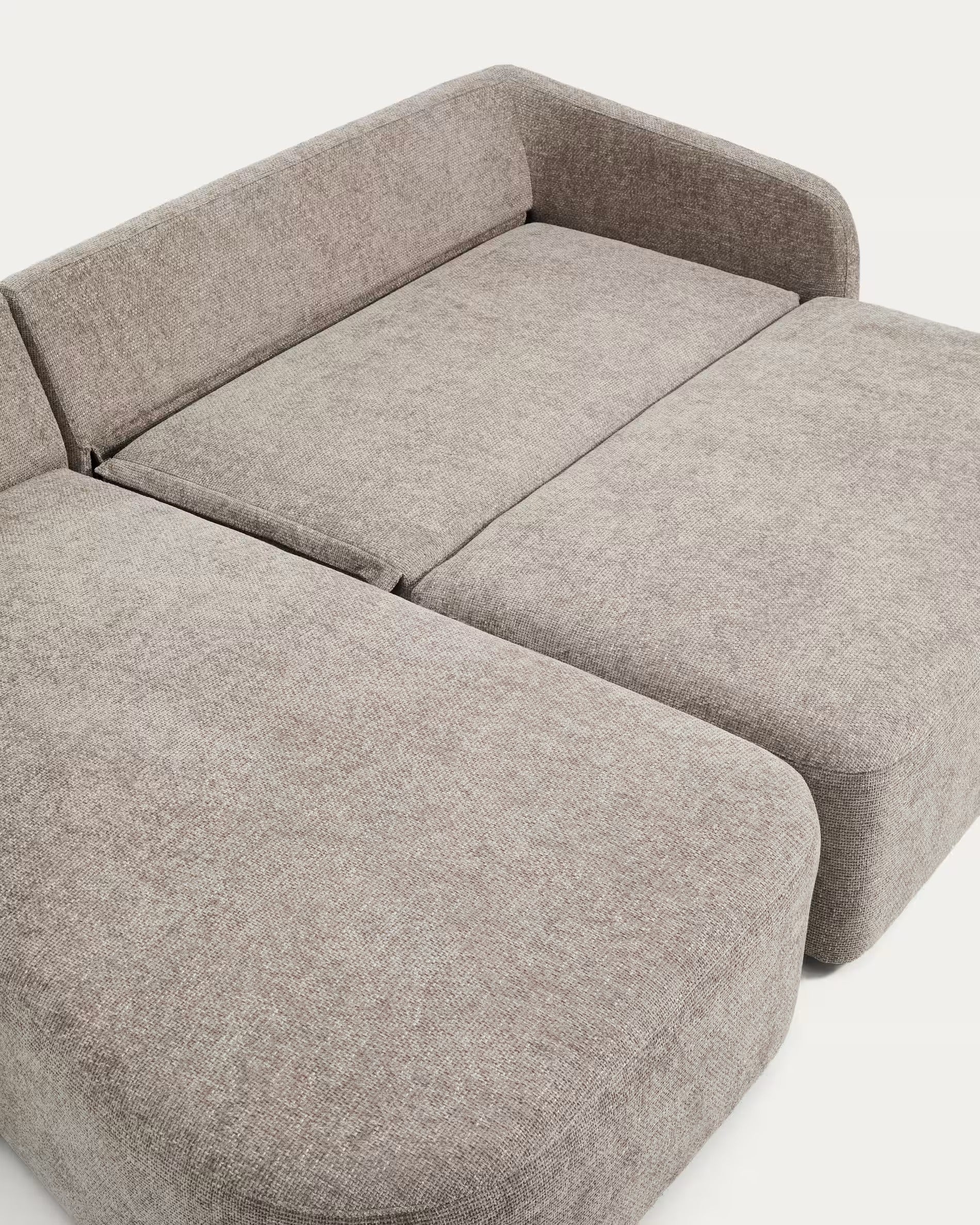 Linksseitiges 3-Sitzer-Sofa mit Schlaffunktion LAIRA taupe