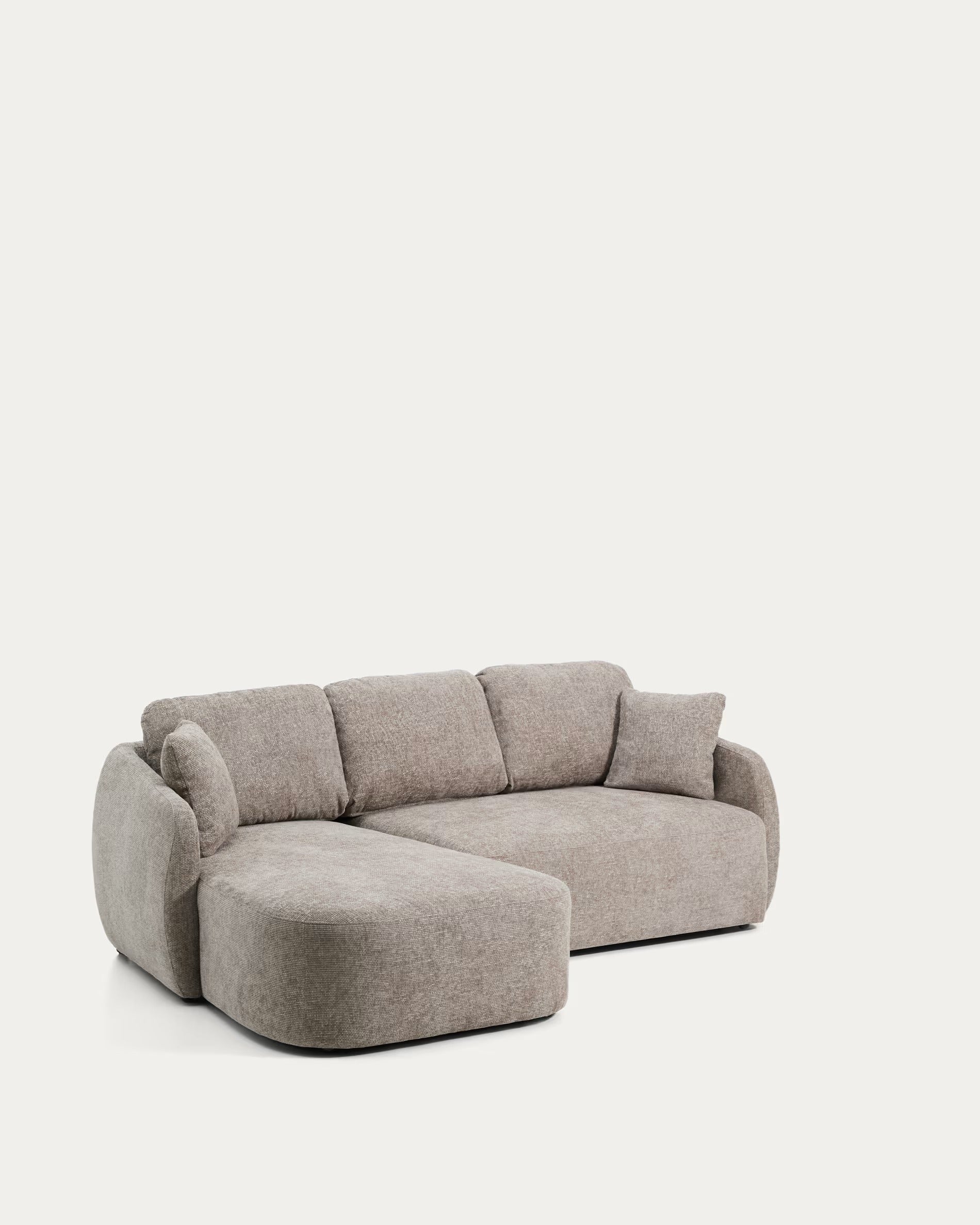 Linksseitiges 3-Sitzer-Sofa mit Schlaffunktion LAIRA taupe