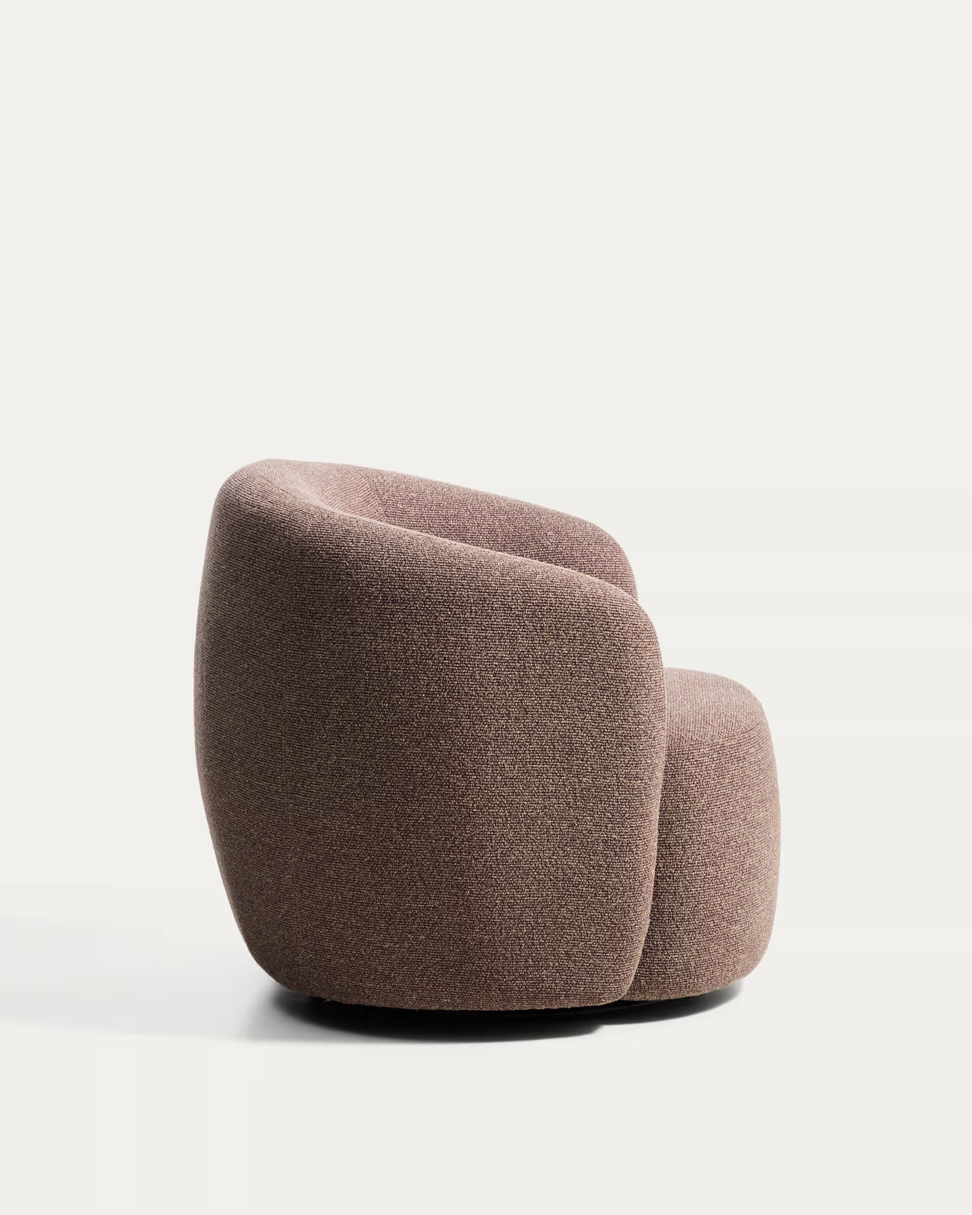 ODENIA swivel armchair in brown boucle