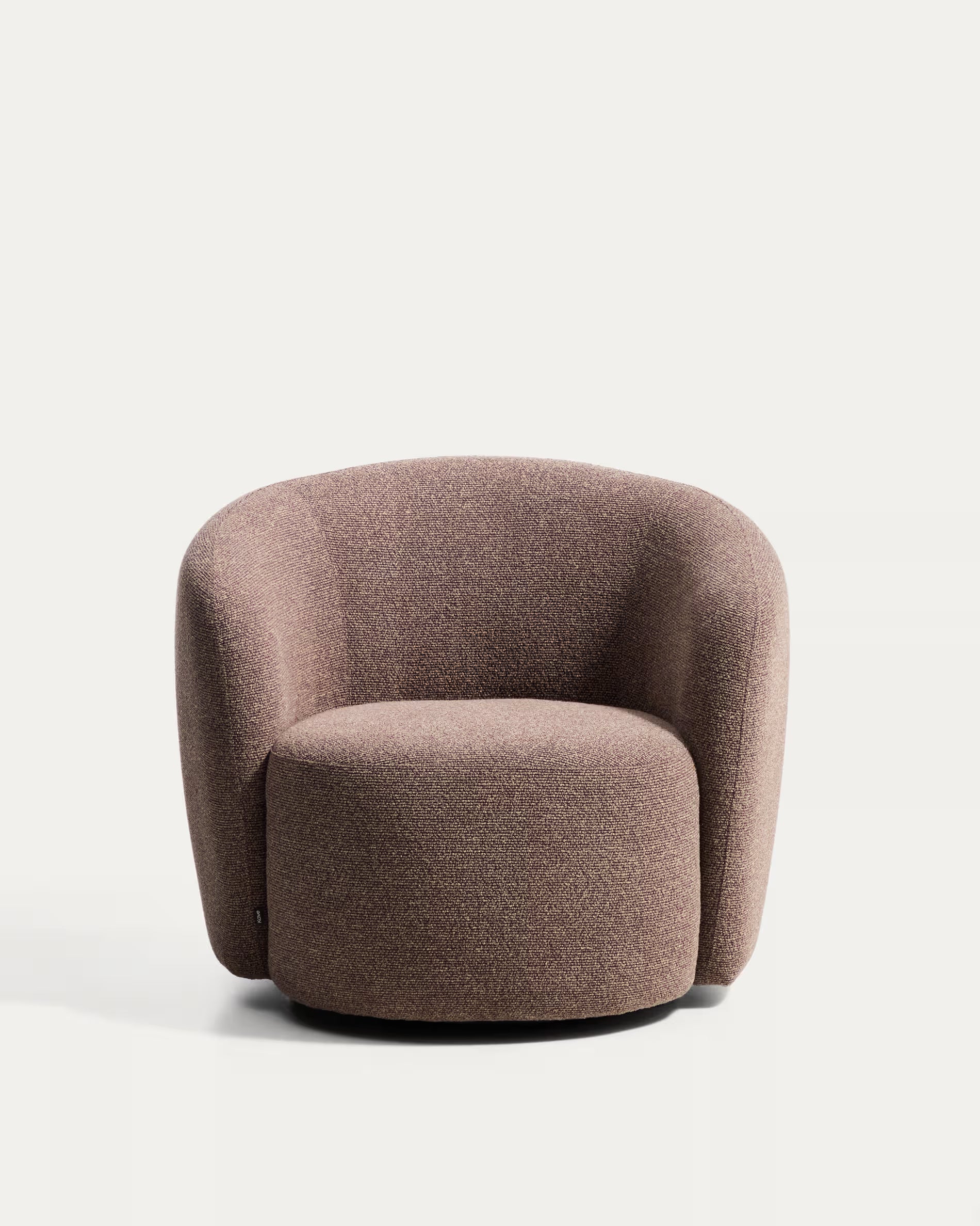 ODENIA swivel armchair in brown boucle