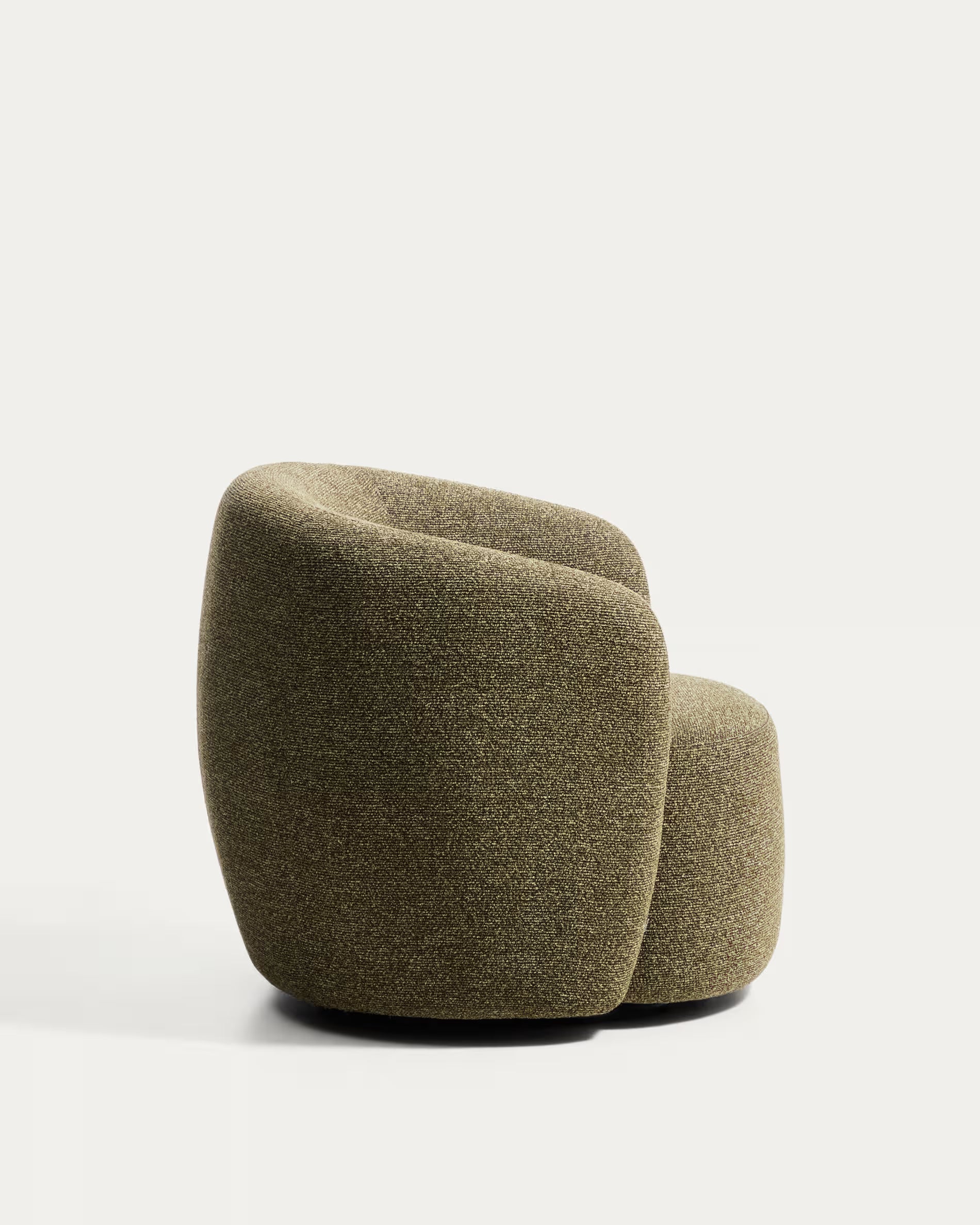 ODENIA Olive Boucle Swivel Armchair
