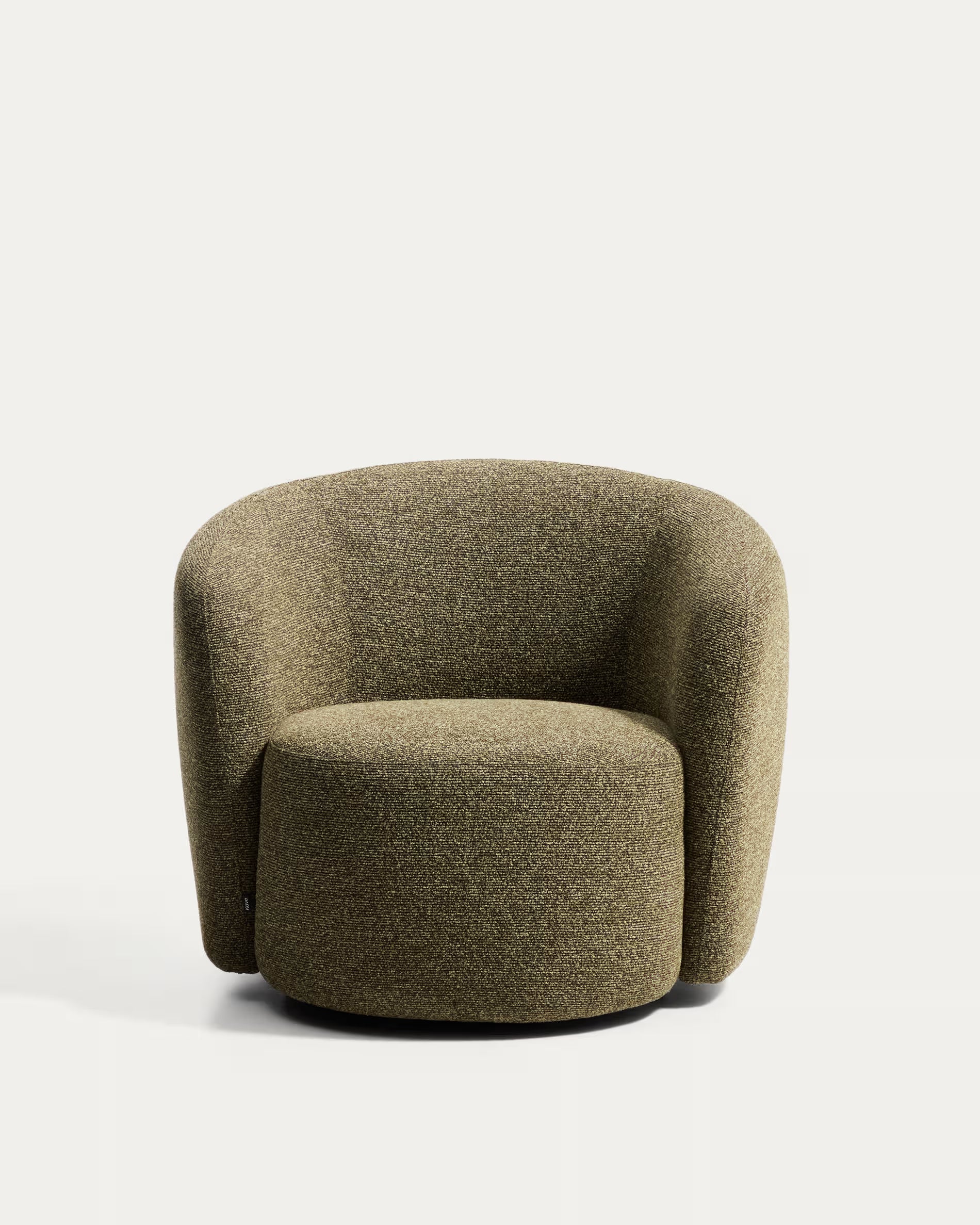 ODENIA Olive Boucle Swivel Armchair