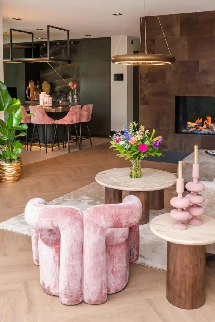 Beistelltisch DOUGLAS Travertin mit Mango-Holz