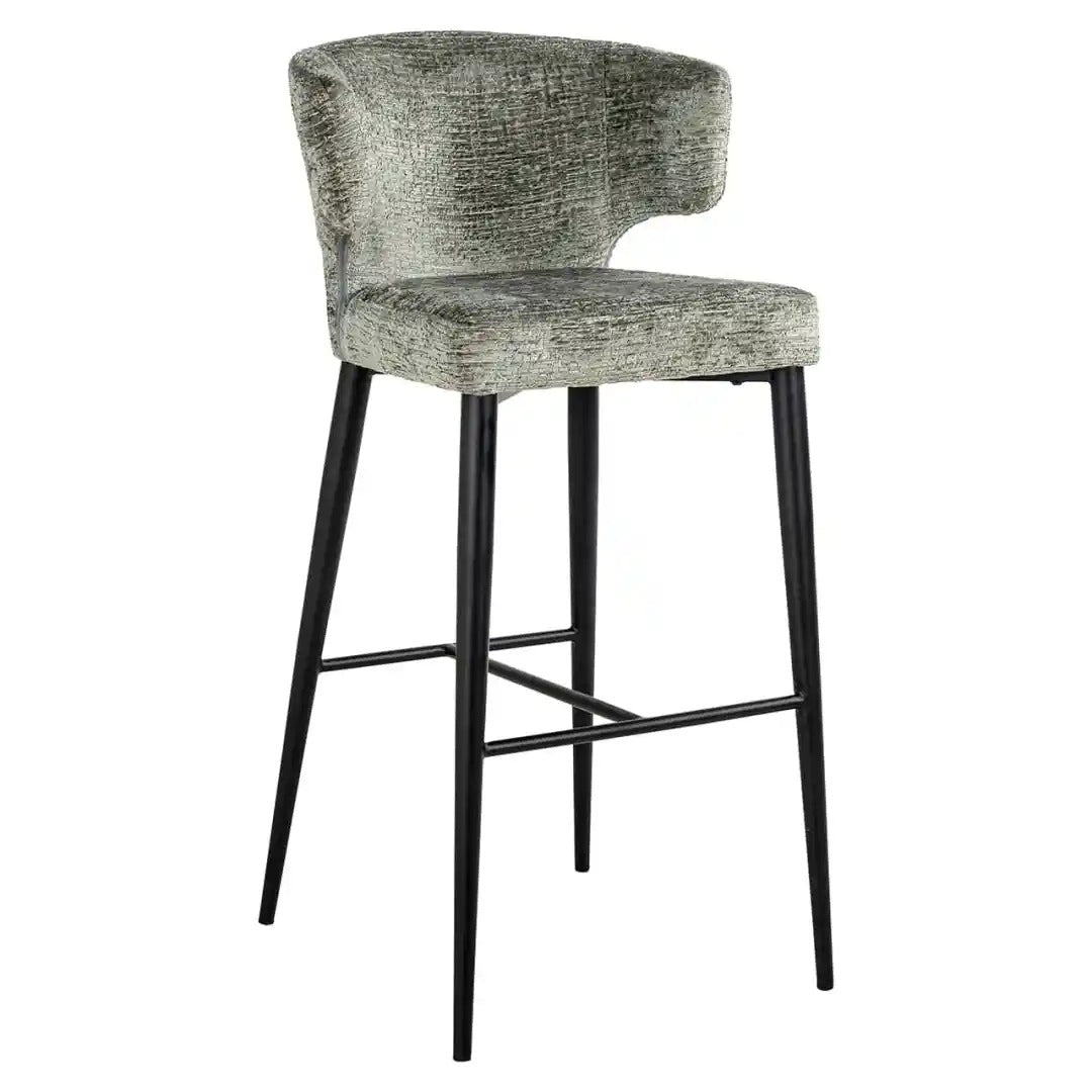 Barhocker TAYLOR grau mit schwarzem Fuß