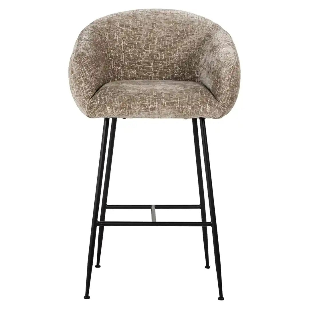 Barhocker AVANTI braun mit schwarzem Fuß