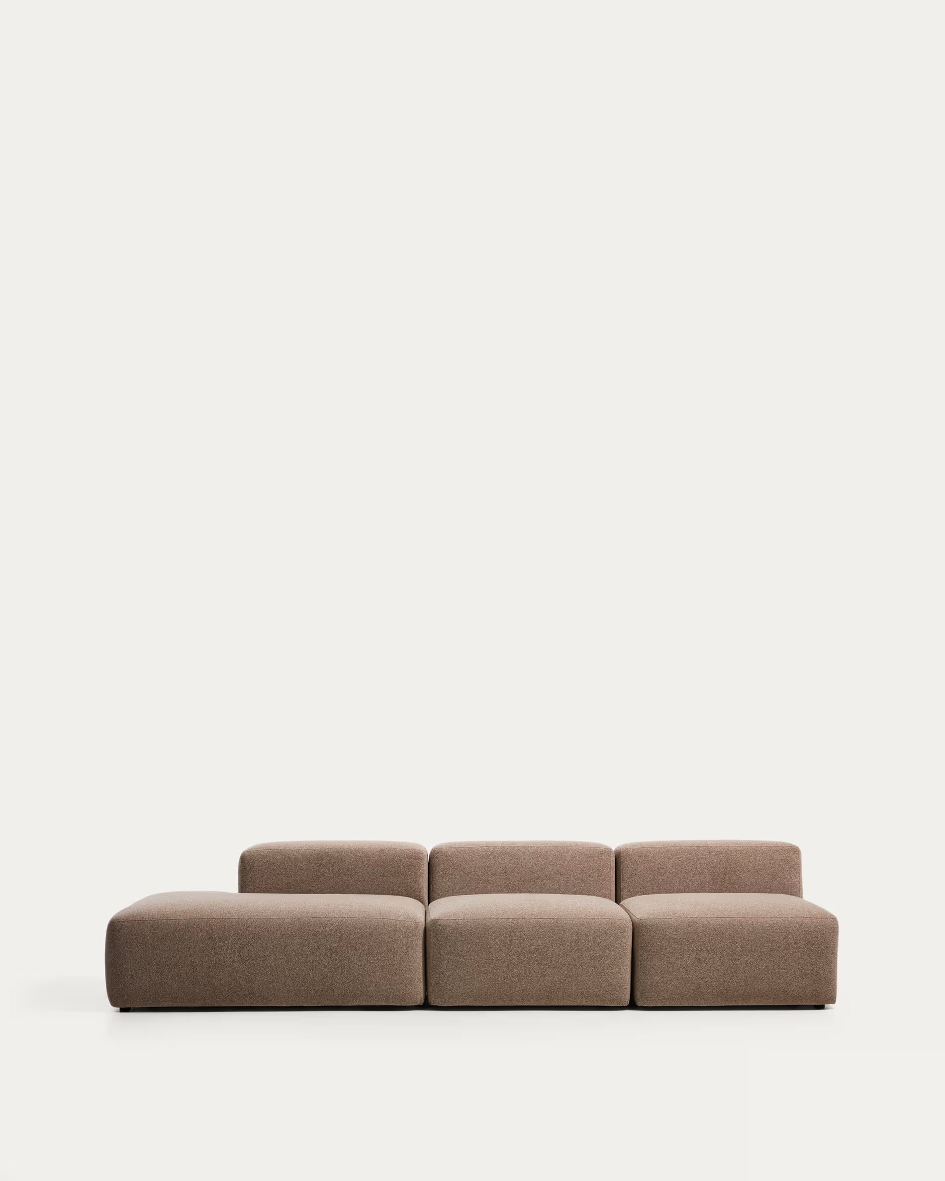 Sofa 3-osobowa lewostronna BLOK jasnobrązowy szenil