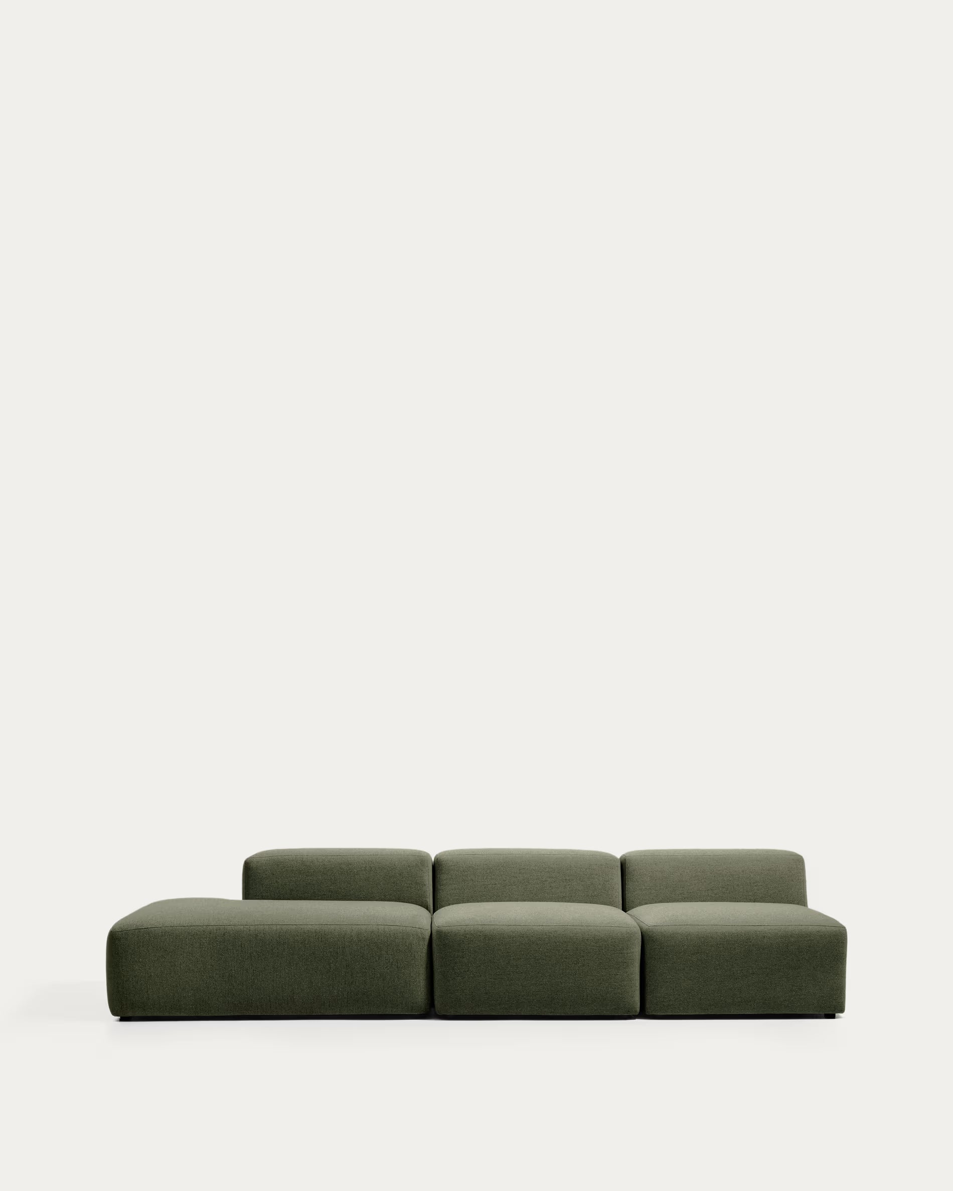 Sofa 3-osobowa lewostronna BLOK ciemnozielony szenil