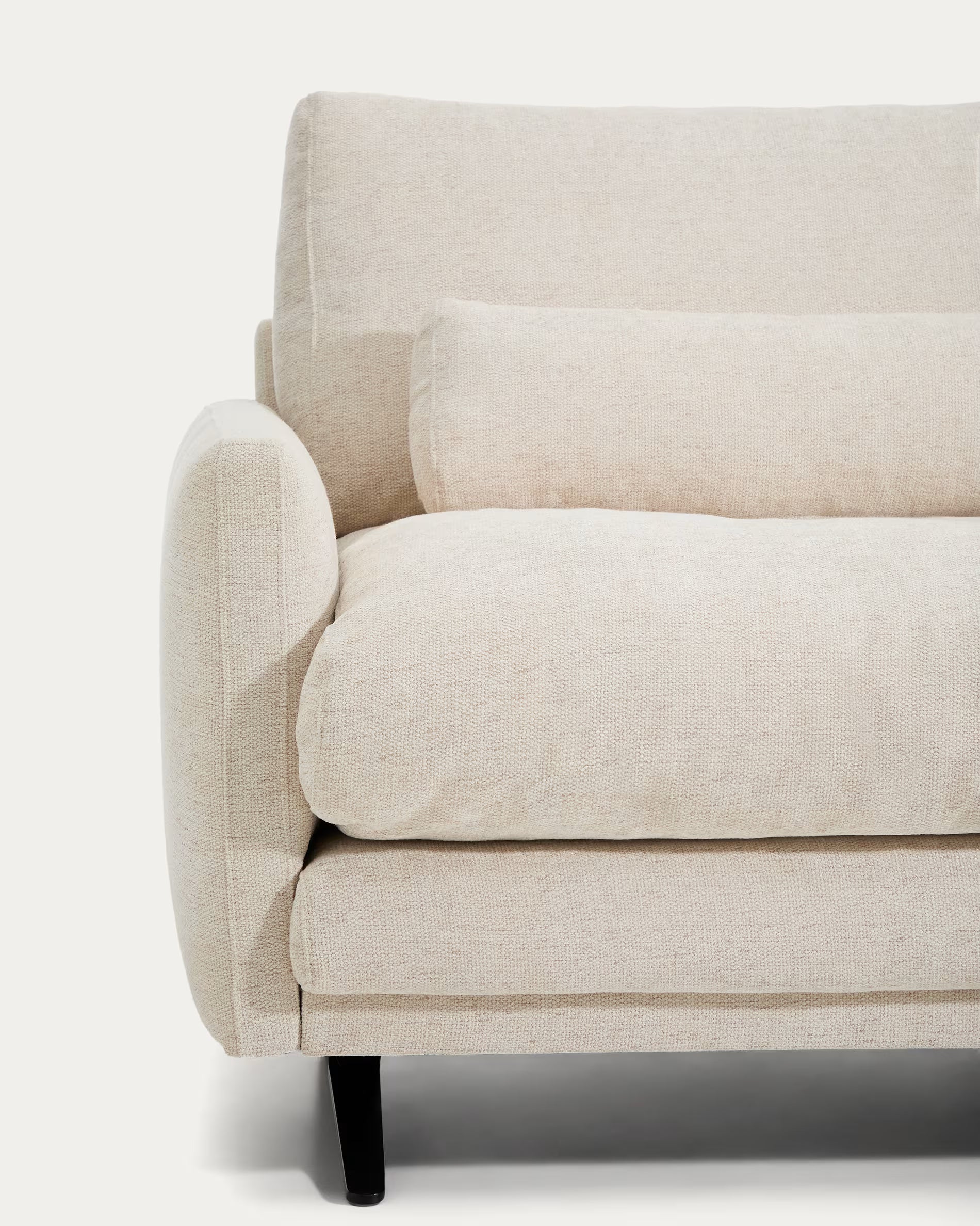 3-seater Sofa VELIRO beige with black base