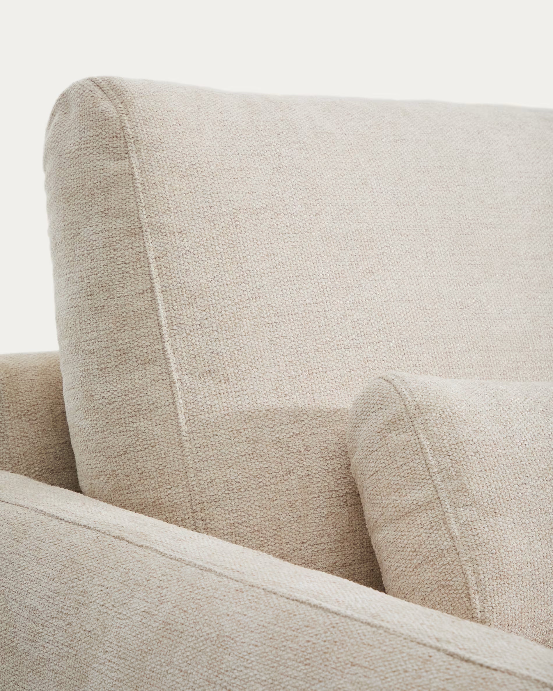 3-seater Sofa VELIRO beige with black base