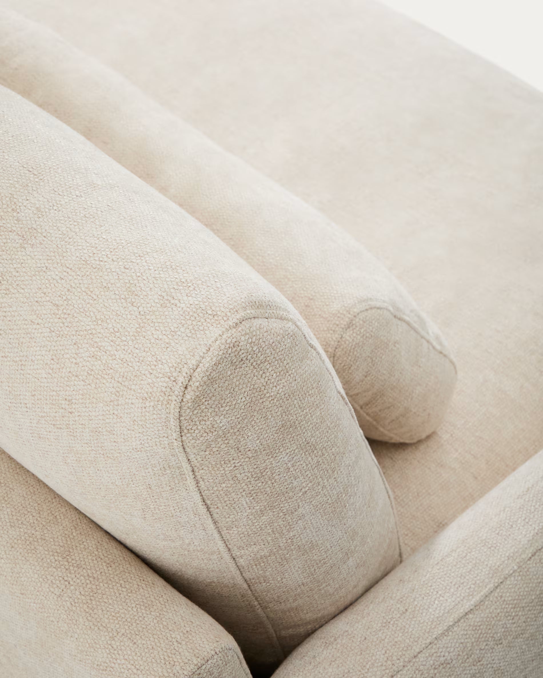 3-seater Sofa VELIRO beige with black base